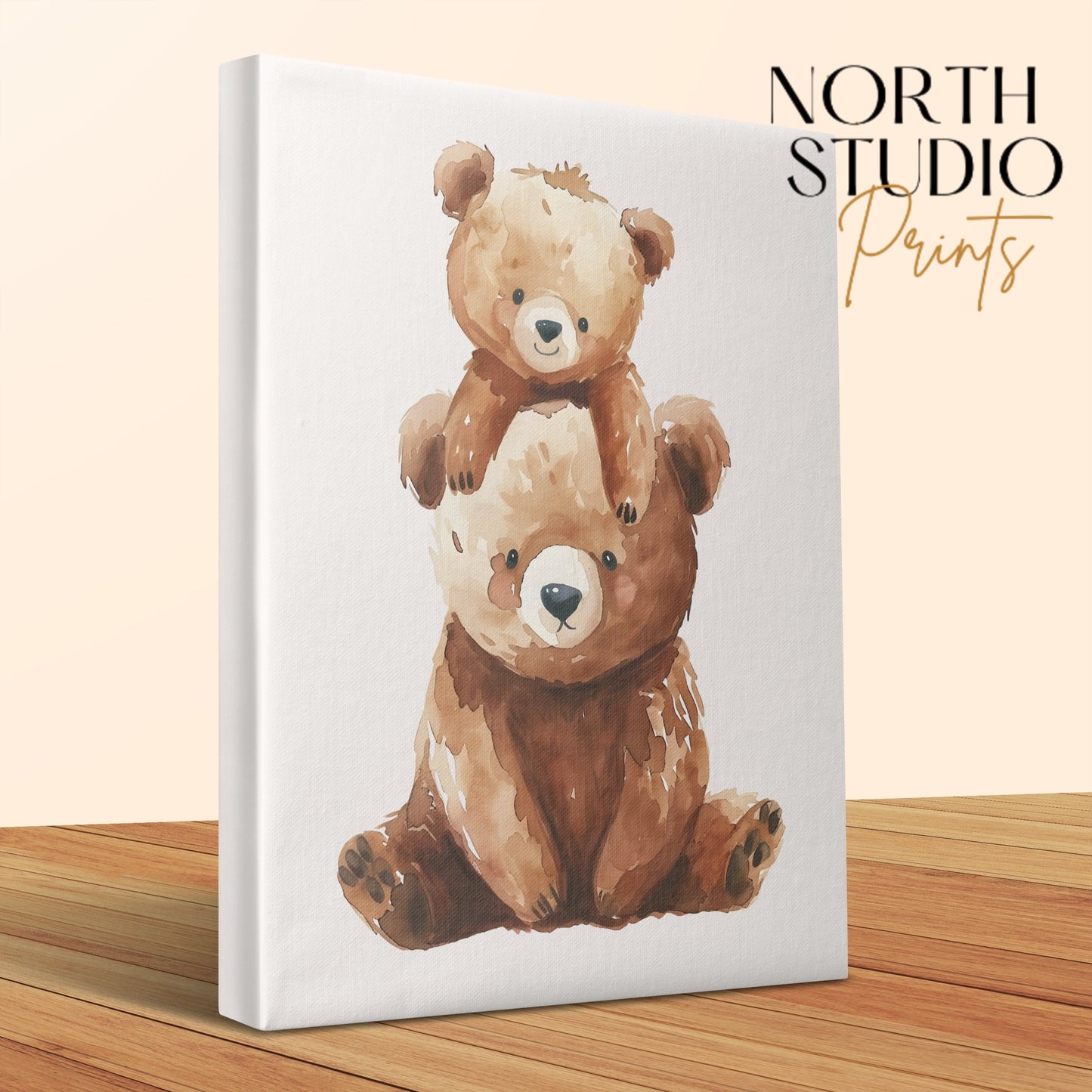 Premium Poster of Adorable Teddy Bears Nursery Wall Art Canvas Wraps