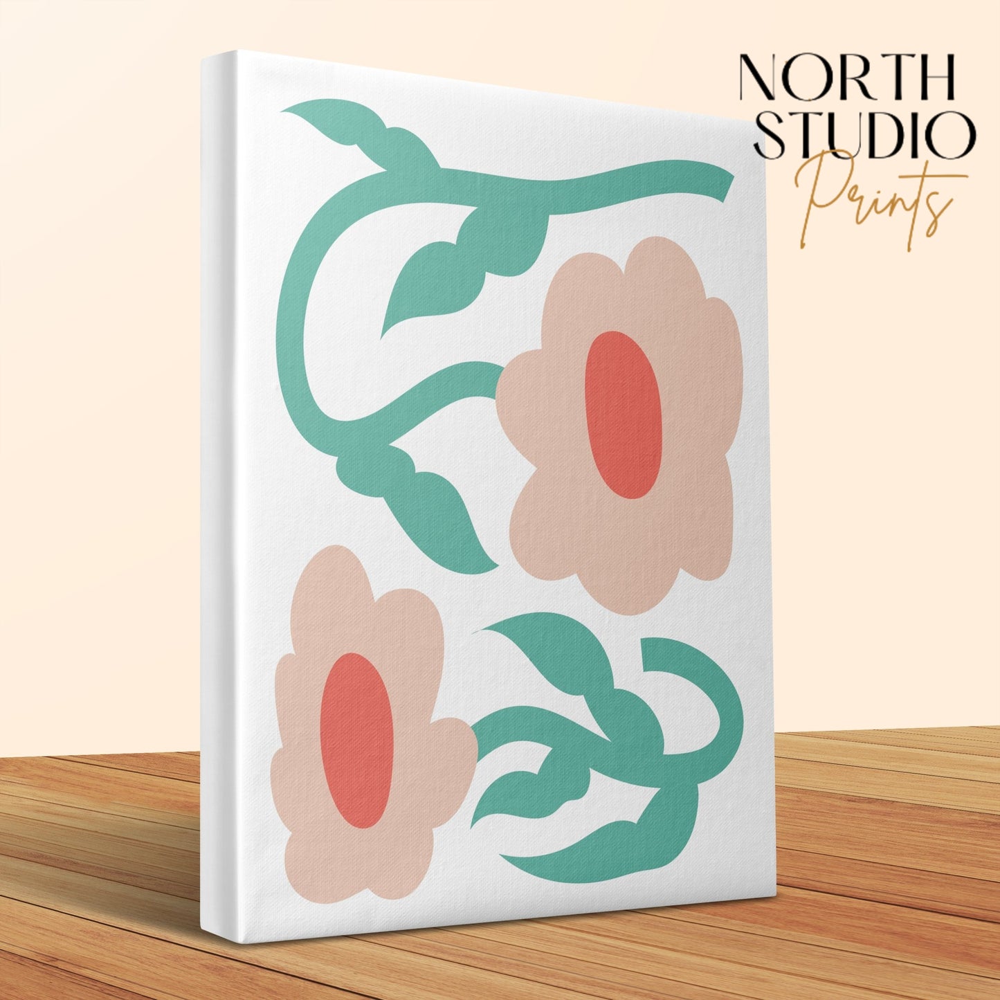Premium Poster of Abstract Floral Wall Art Home Decor Canvas Wraps