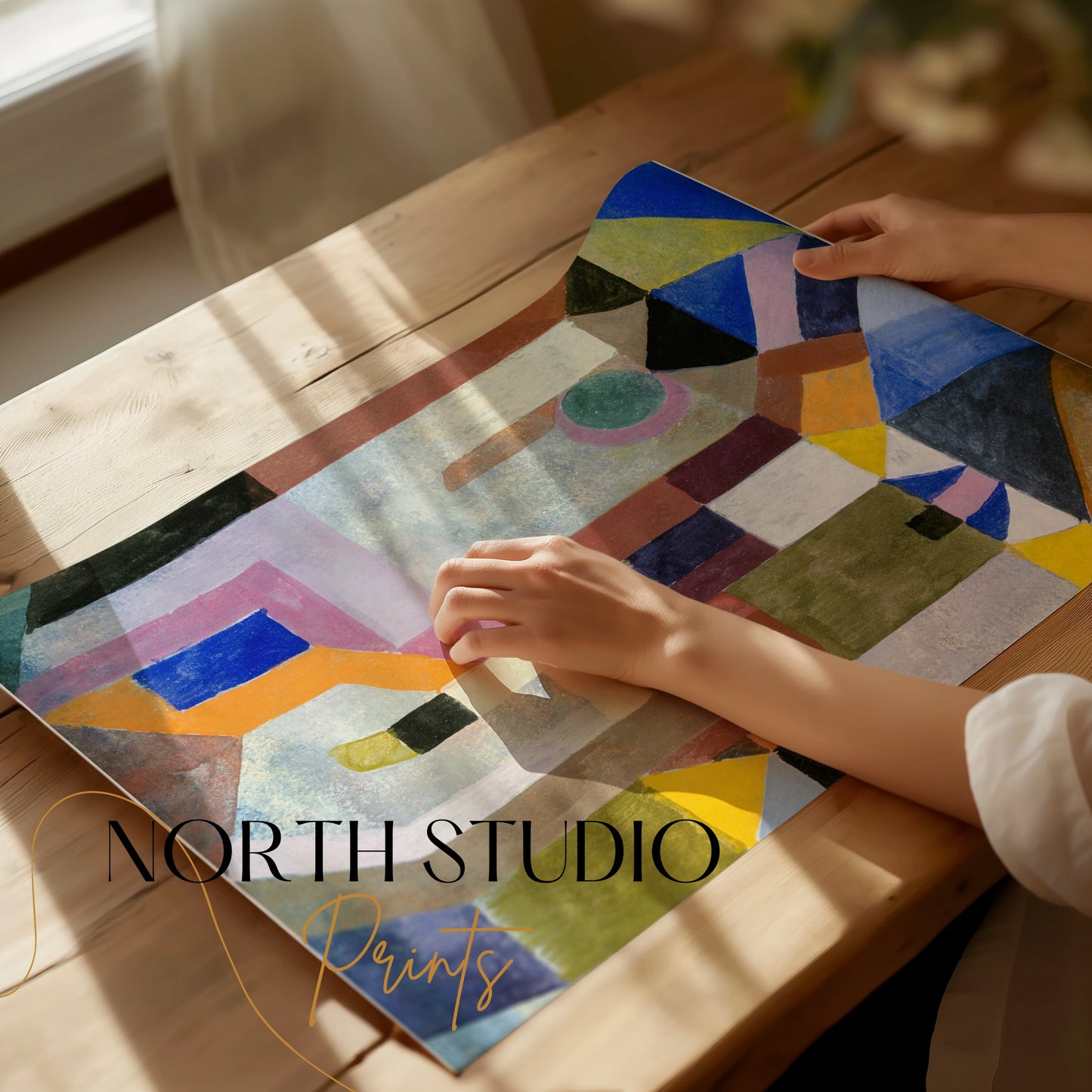 Premium Poster of Abstract Geometric Shapes in Vivid Colors Posters