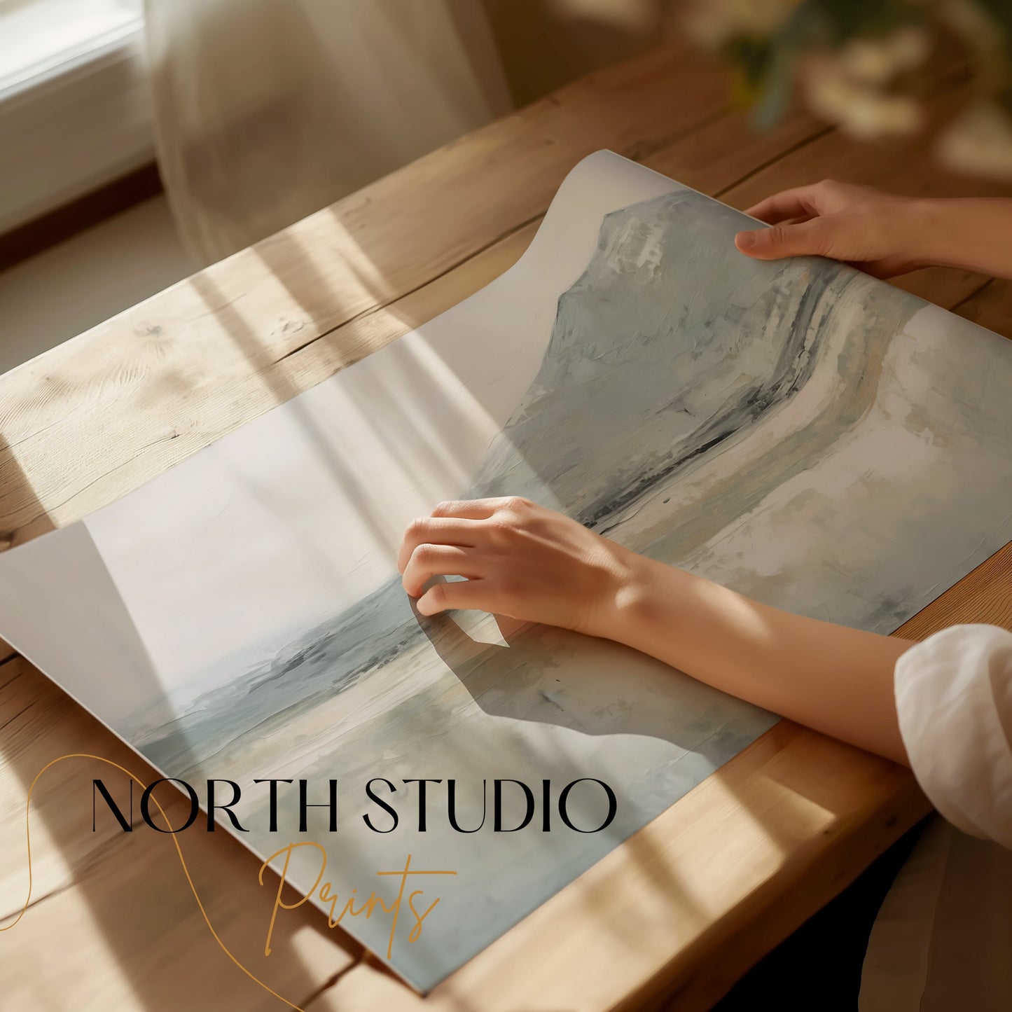 Premium Poster of Abstract Landscape With Mountain Scene Art Posters