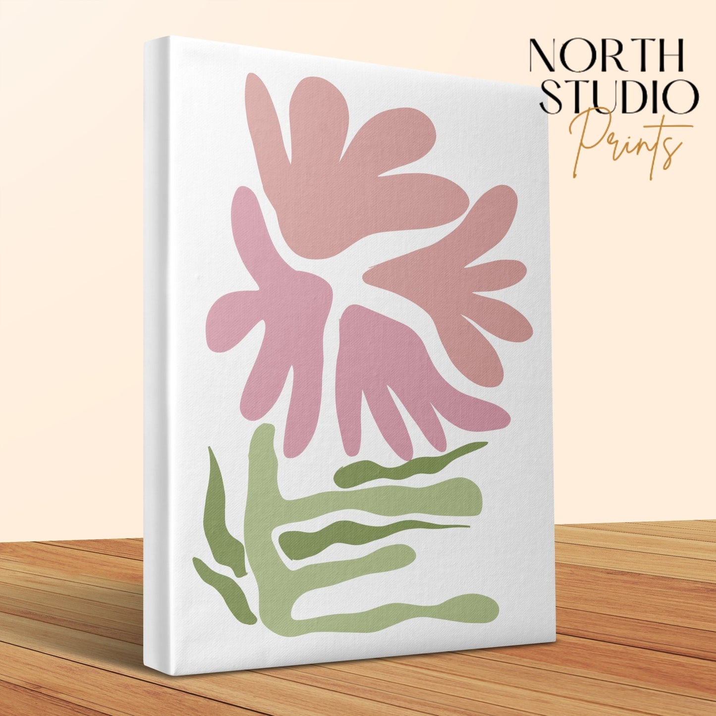 Premium Poster of Abstract Minimalist Floral Wall Art Canvas Wraps