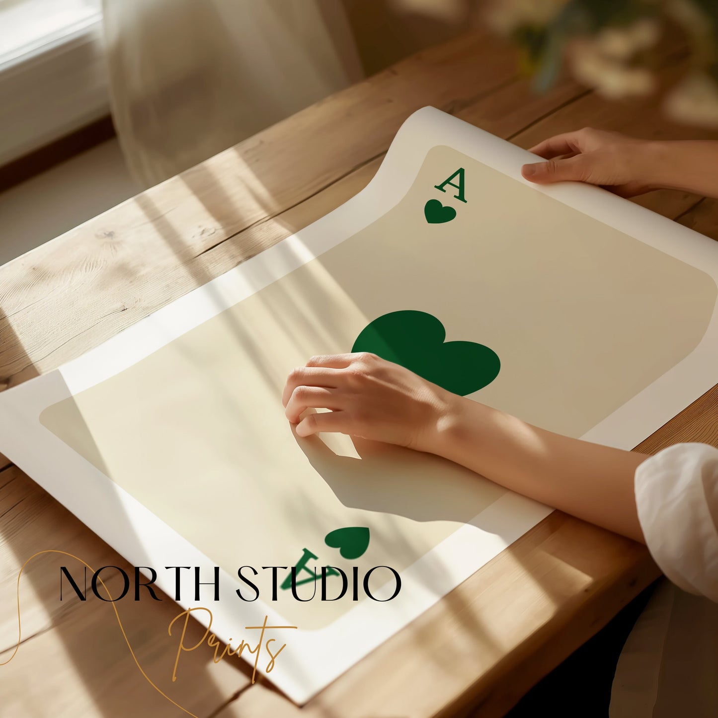 Premium Poster of Ace of Hearts Playing Card Art Print Posters