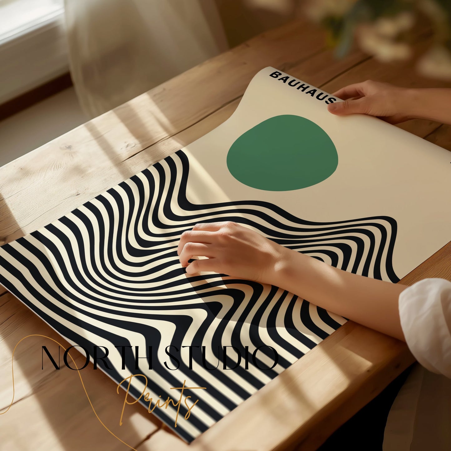 Premium Poster of Bauhaus 1923 Modern Abstract Wave Design Art Posters
