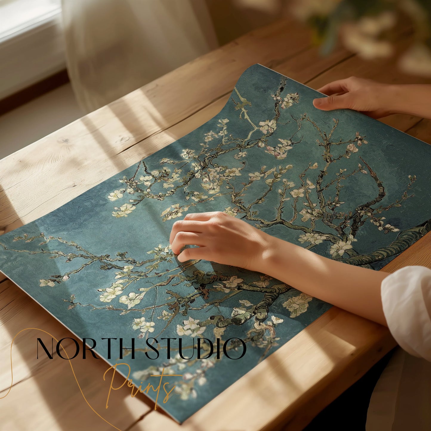 Premium Poster of Beautiful Blossom Branches in Vintage Art Style Posters