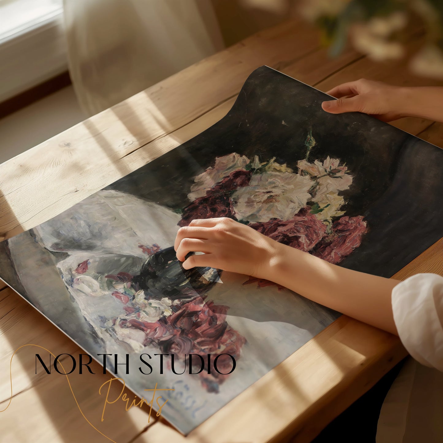 Premium Poster of Beautiful Blossoming Roses in Vase Artwork Posters
