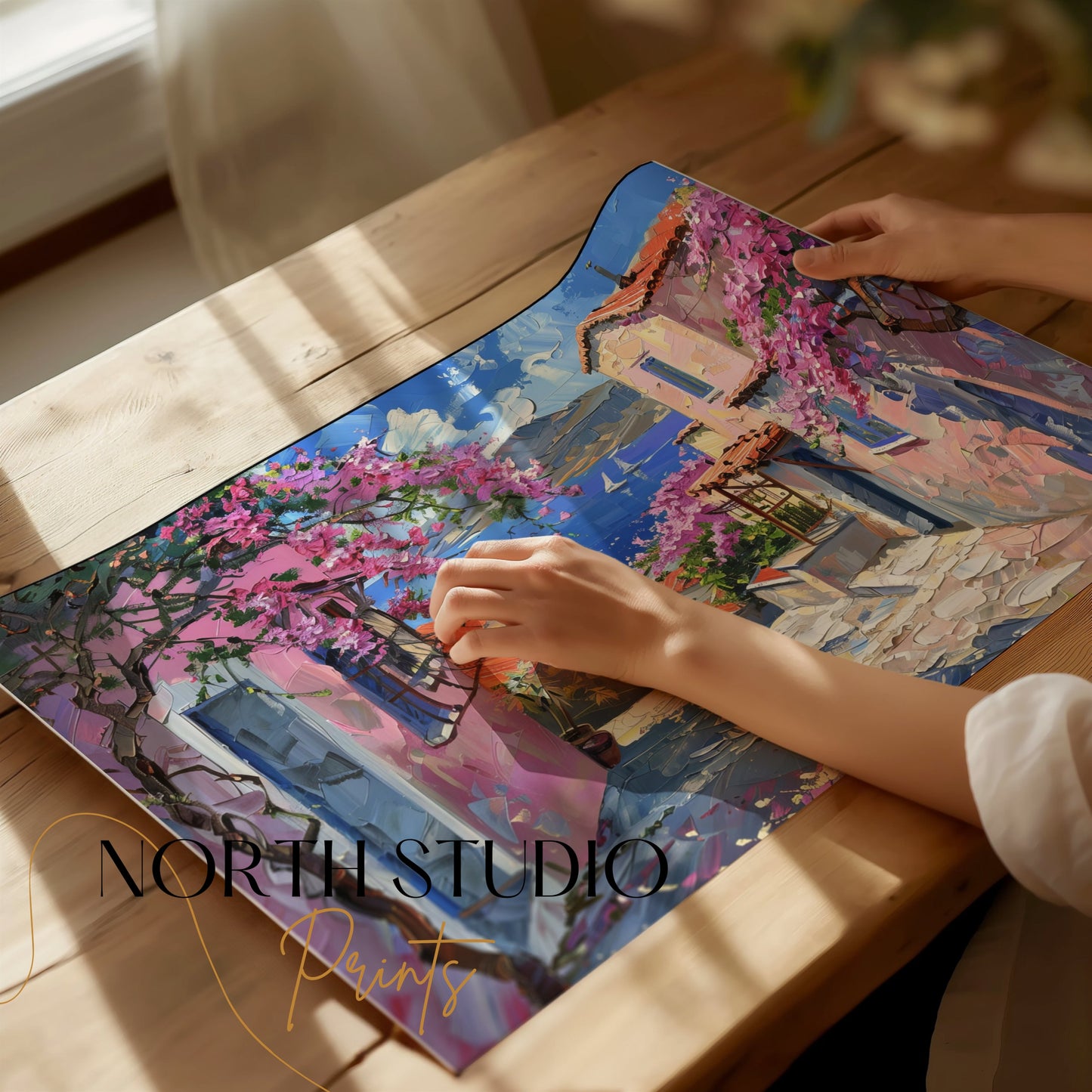 Premium Poster of Beautiful Mediterranean Landscape with Colorful Posters