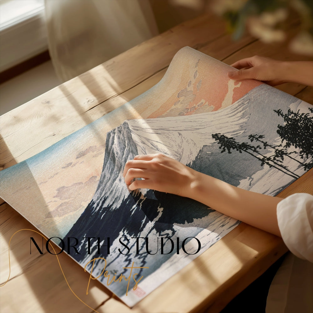 Premium Poster of Beautiful Scenic Japanese Mountain Landscape Posters