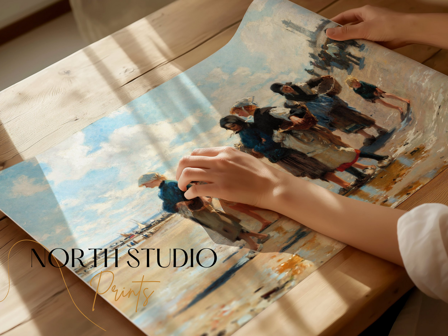 Premium Poster of Beautiful Seaside Artwork Beach Scene Wall Decor Posters