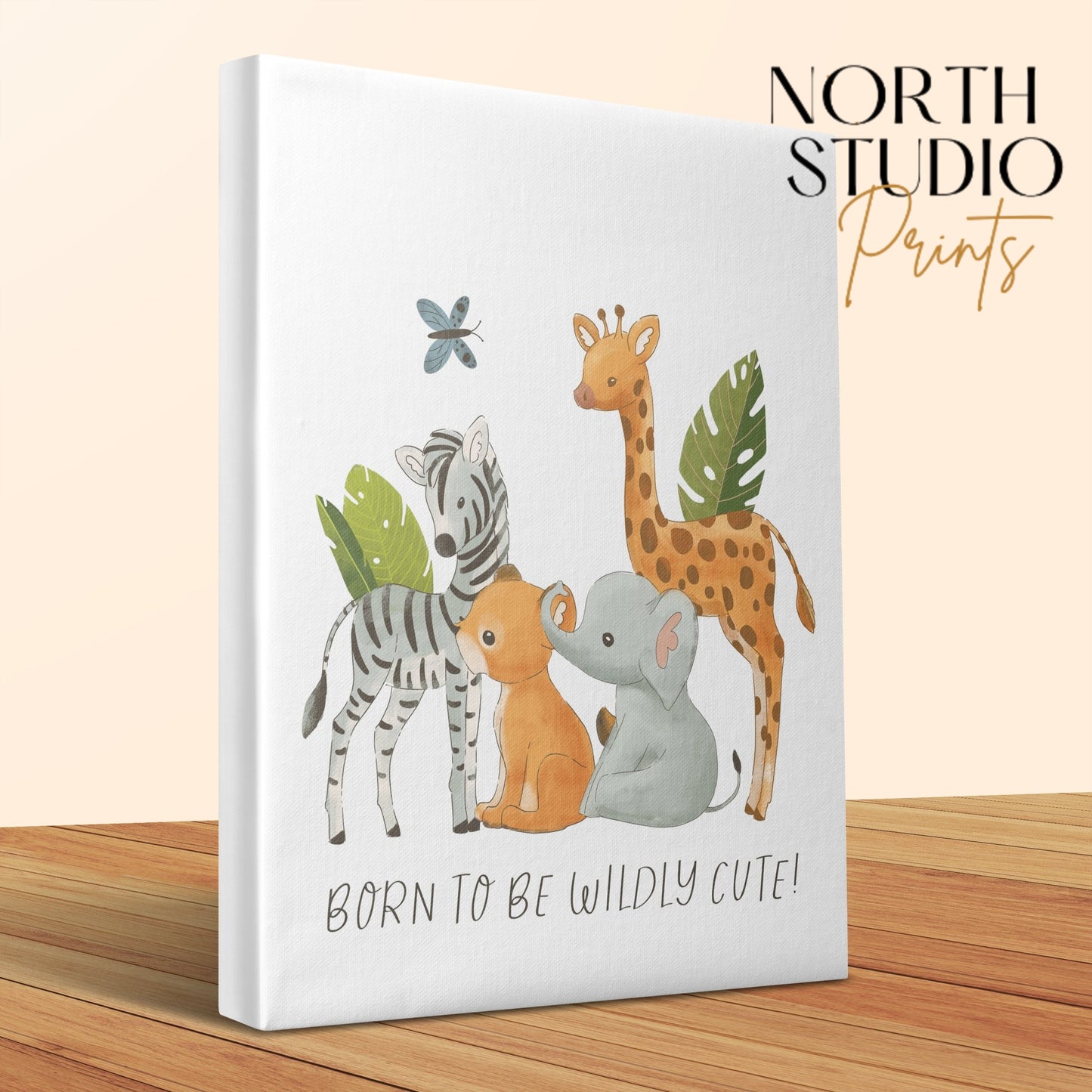 Premium Poster of Born to be Wildly Cute Nursery Wall Art Canvas Wraps