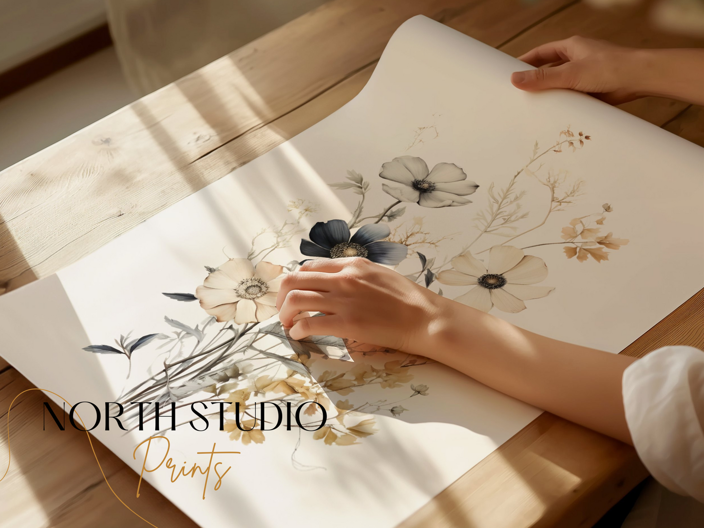 Premium Poster of Botanical Floral Art with Delicate Pastel Colors Posters