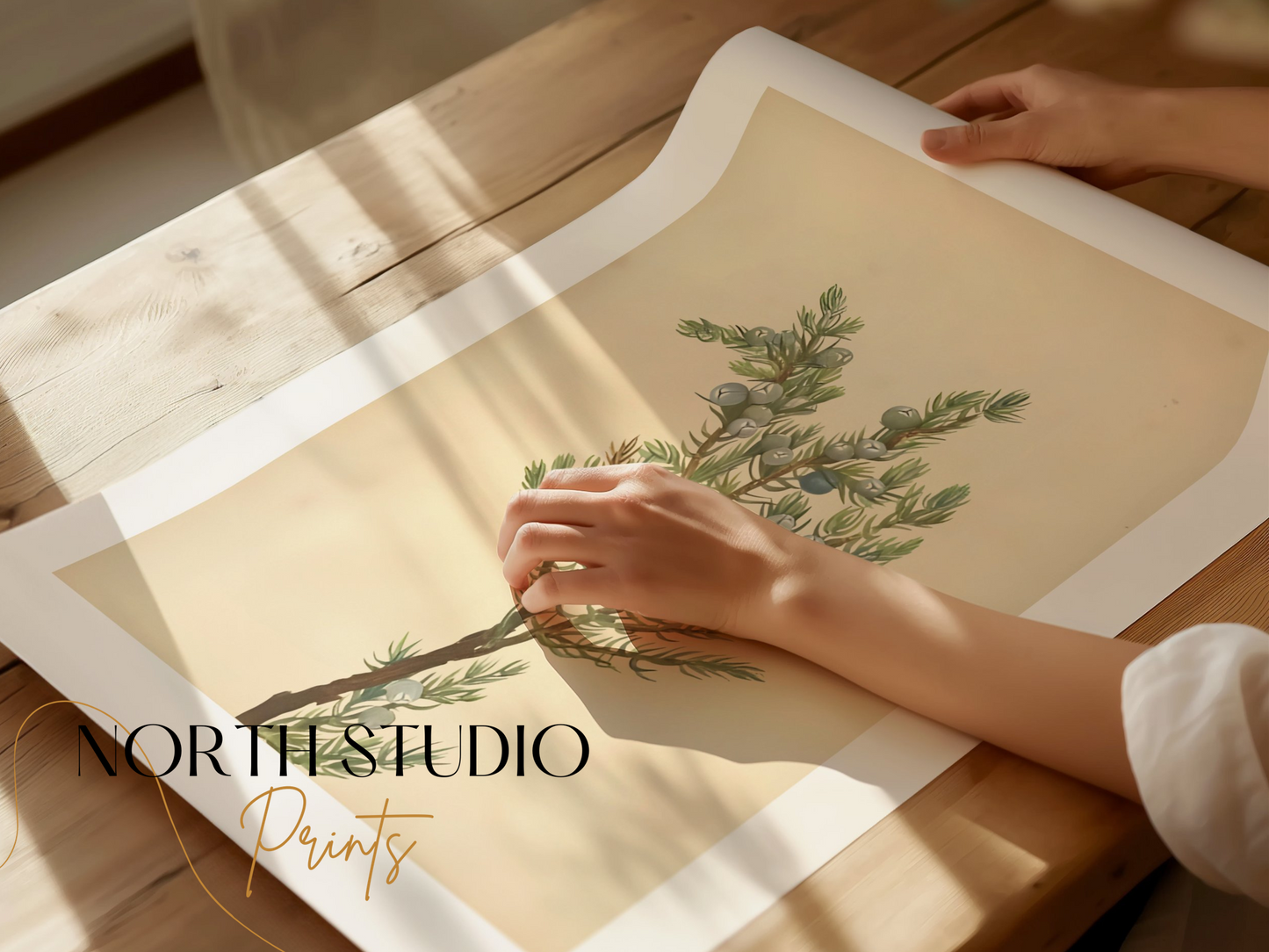 Premium Poster of Botanical Juniper Illustration Wall Art Posters