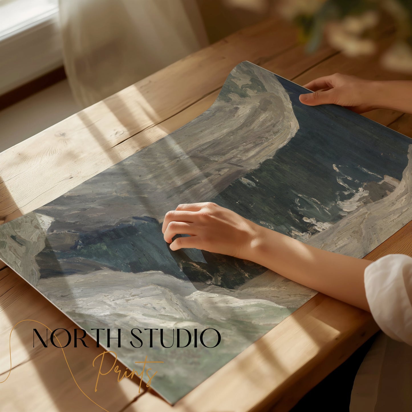 Premium Poster of Cliffside Ocean View with Rocky Walls Posters