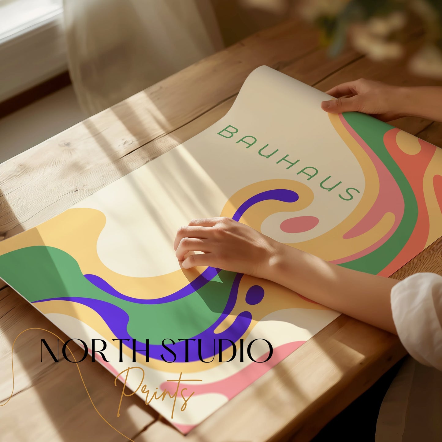 Premium Poster of Colorful Abstract Bauhaus Art Nouveau Style Posters
