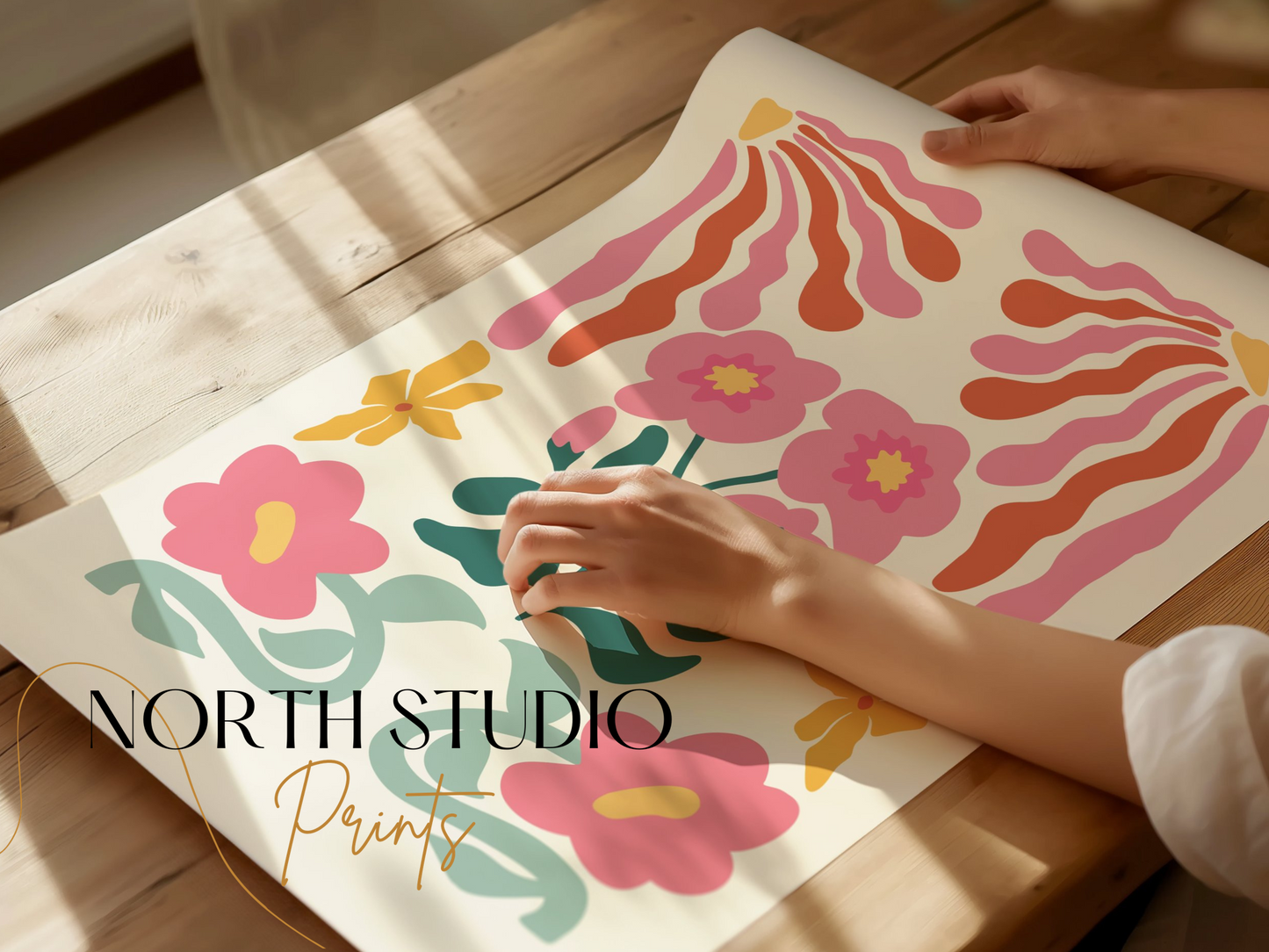 Premium Poster of Colorful Botanical Wall Art with Bold Flower Posters