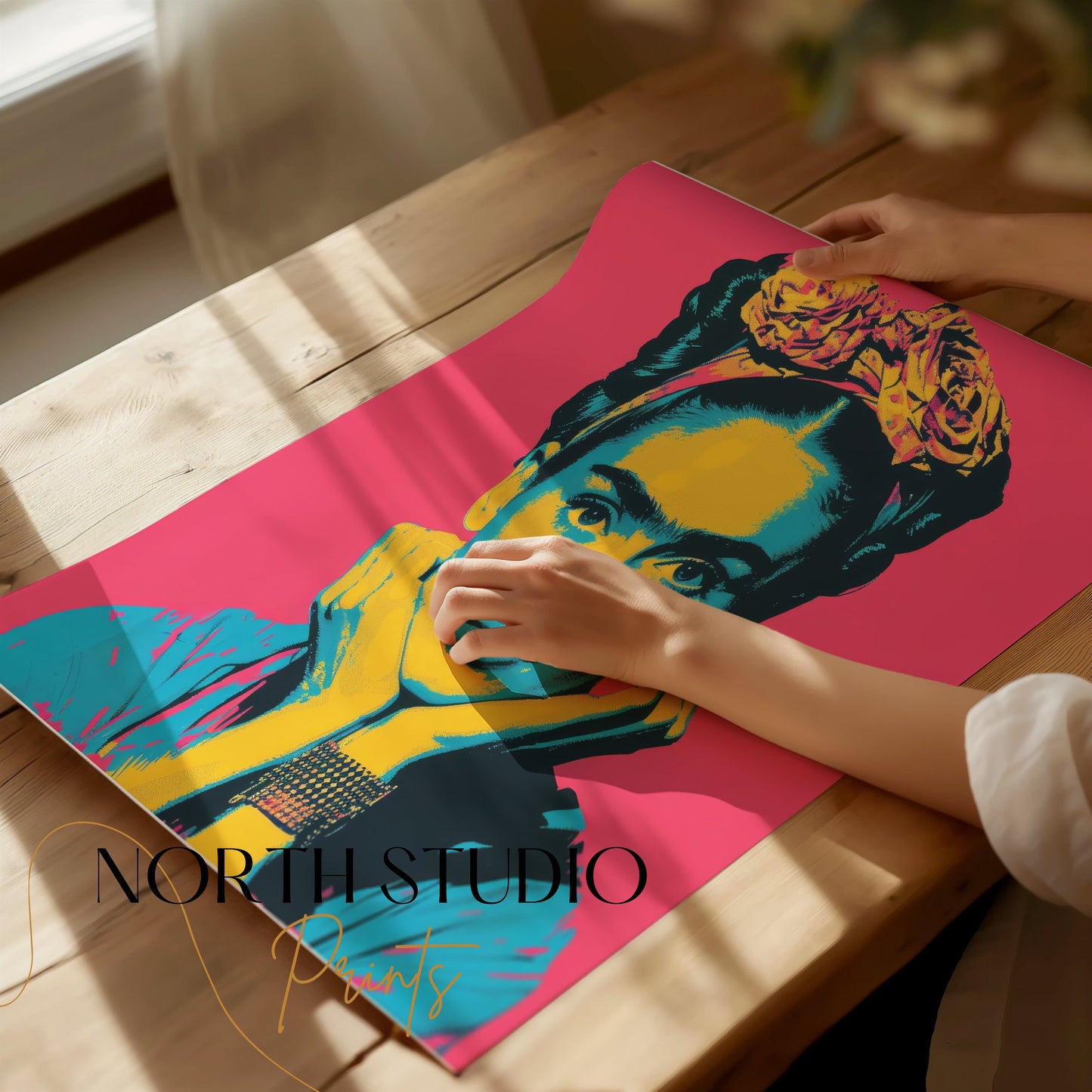 Premium Poster of Colorful Frida Kahlo Artistic Portrait Posters
