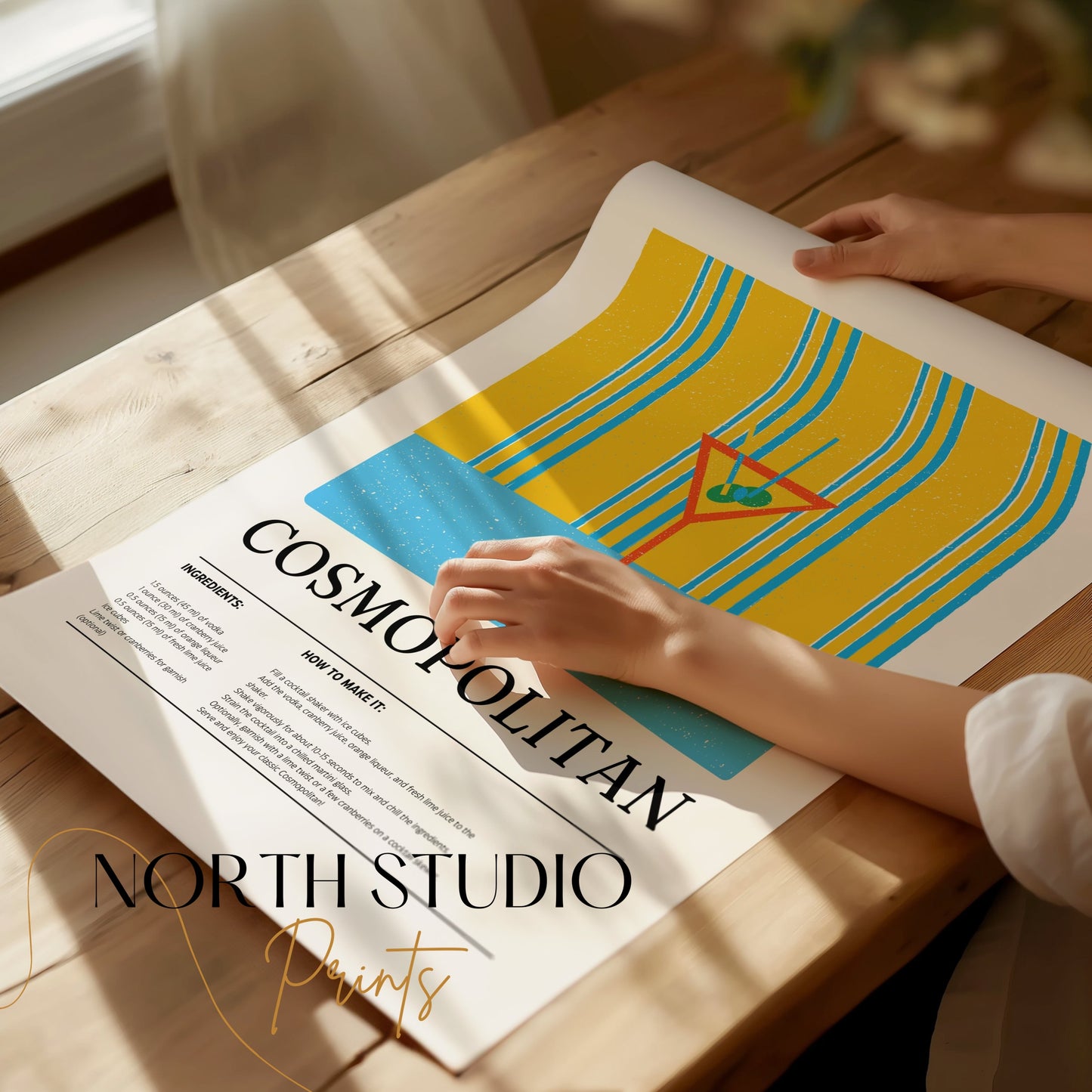 Premium Poster of Cosmopolitan Cocktail Recipe Art Print Posters