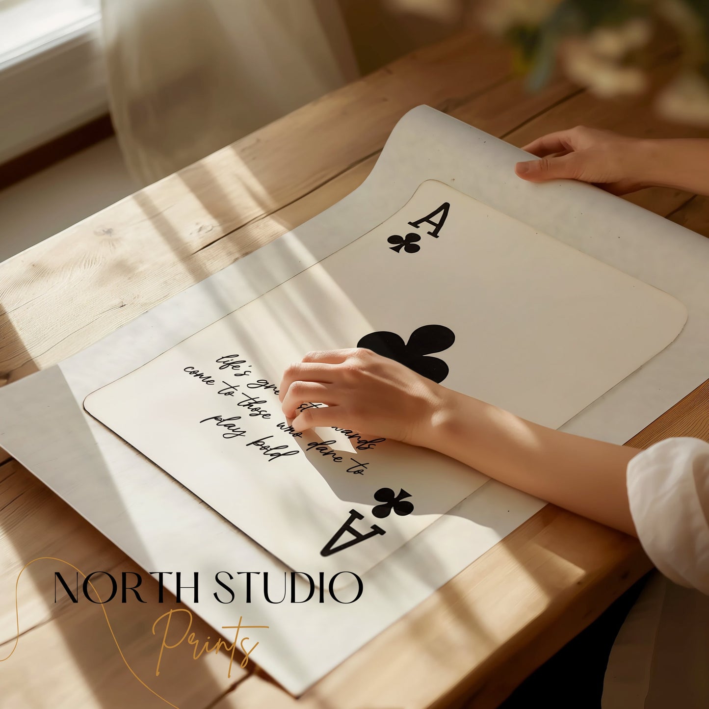 Premium Poster of Custom Message Quote Ace of Clubs Playing Card Posters