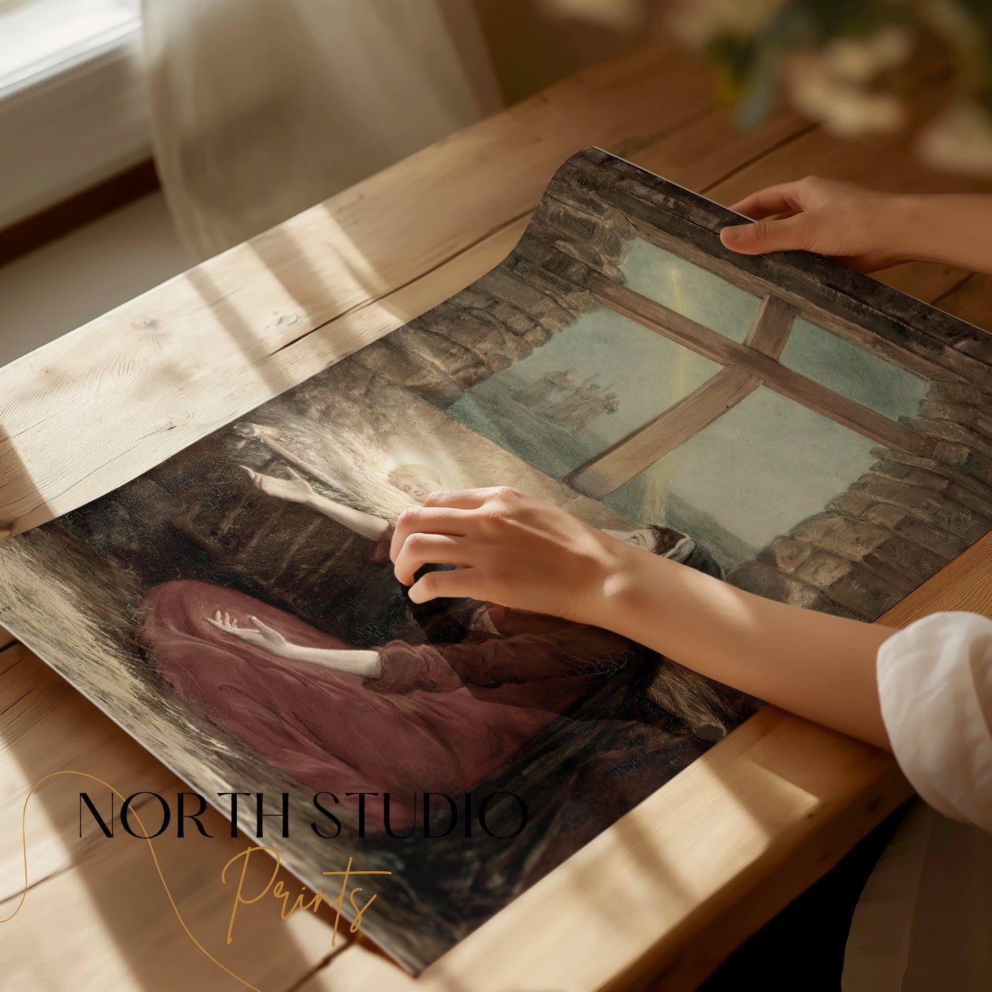 Premium Poster of Divine Light Cross Religious Inspirational Art Posters