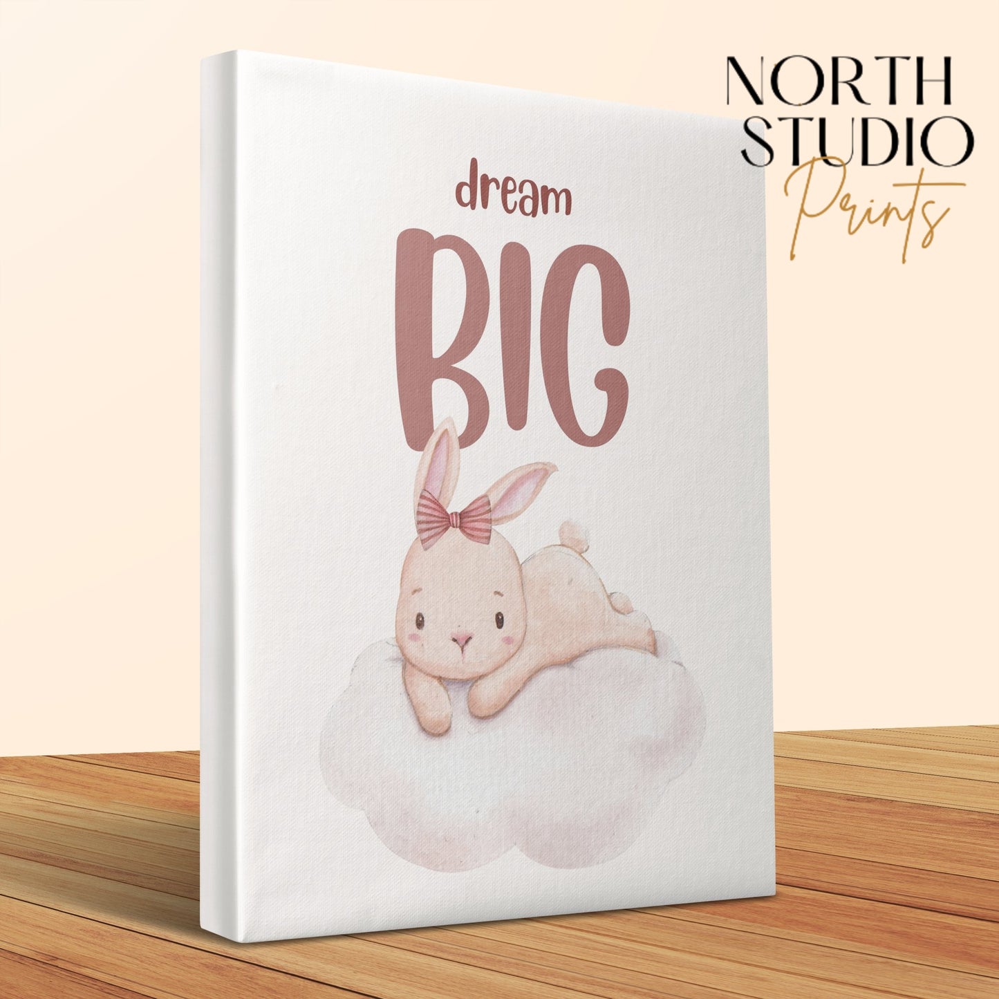 Premium Poster of Dream Big Bunny Nursery Wall Art Canvas Wraps