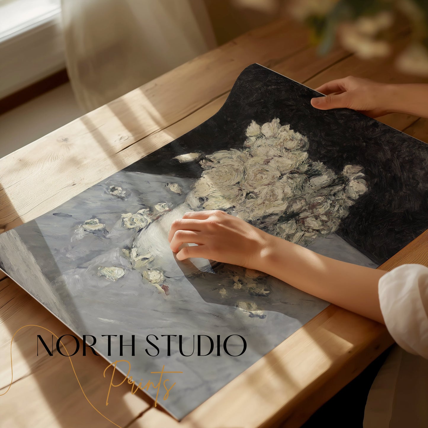 Premium Poster of Elegant Bouquet in White Vase Art Print Posters