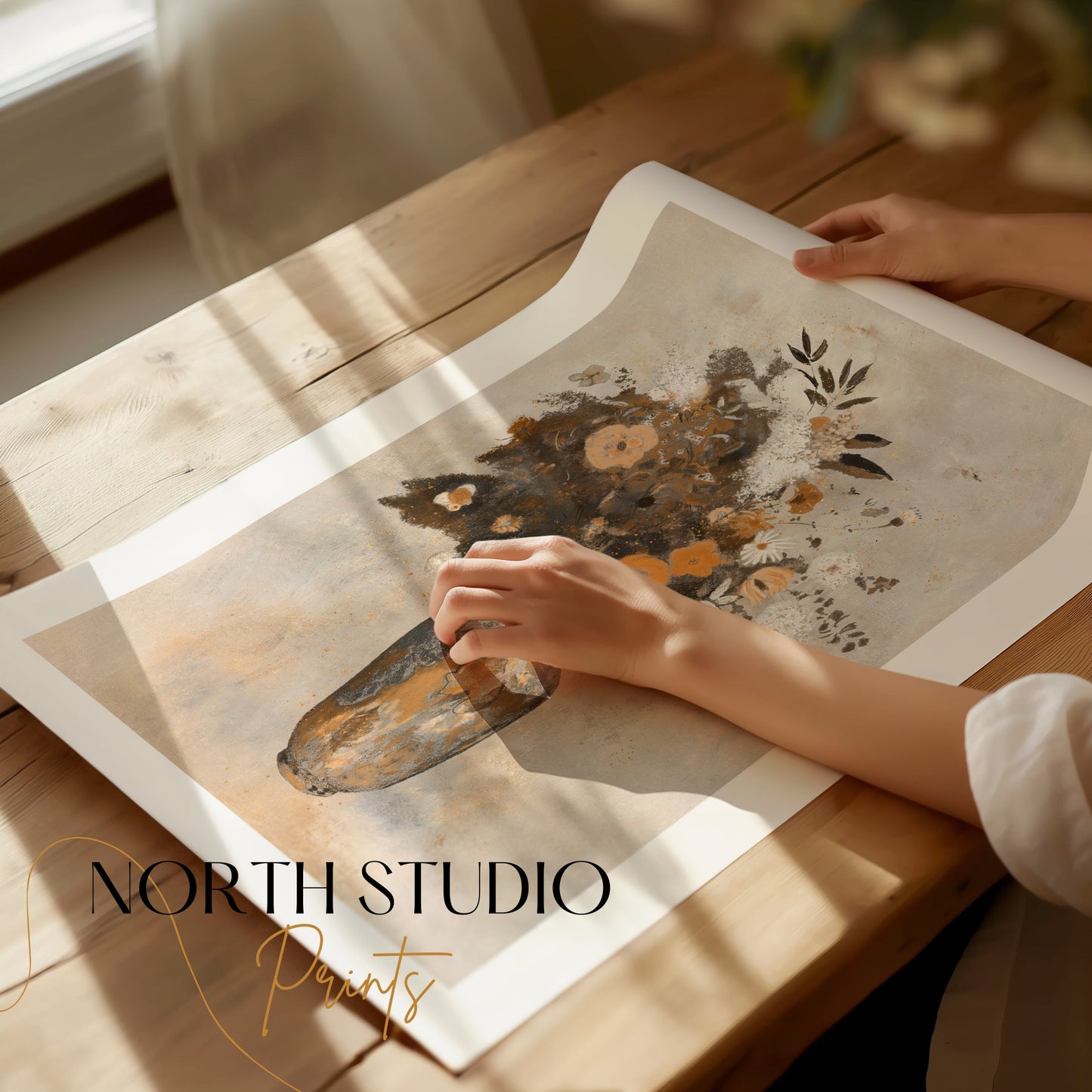 Premium Poster of Elegant Floral Art in Vintage Vase Posters