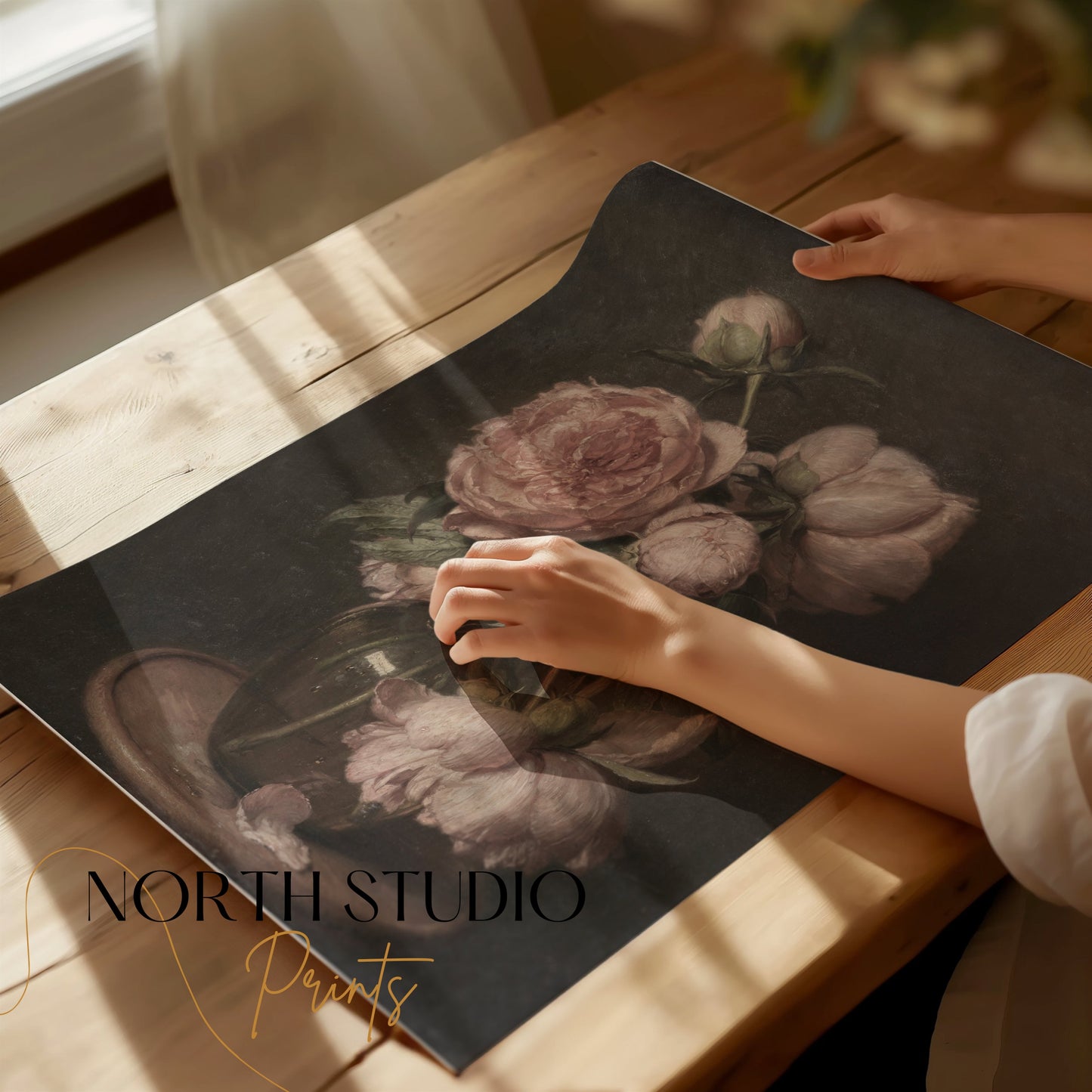 Premium Poster of Elegant Floral Bouquet in Glass Vase Posters