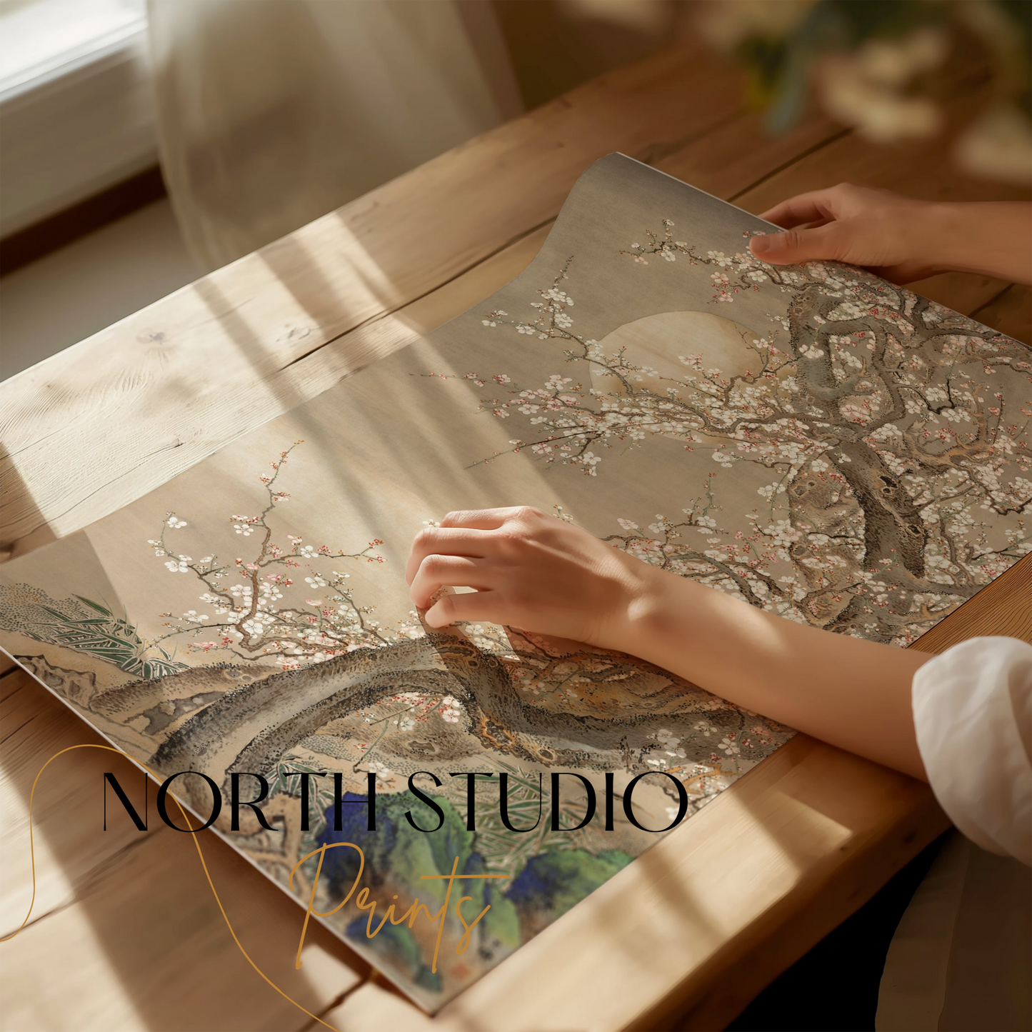 Premium Poster of Elegant Japanese Cherry Blossom Tree Art Posters