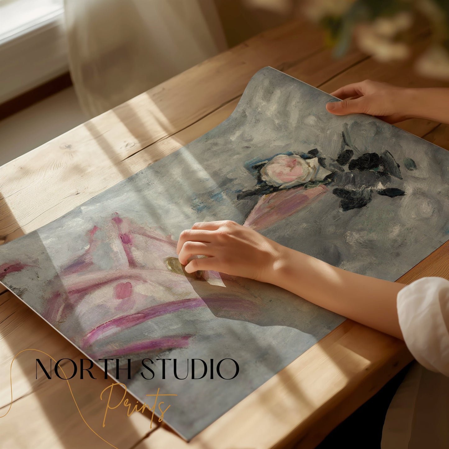 Premium Poster of Elegant Pink Vase with Floral Arrangement Posters