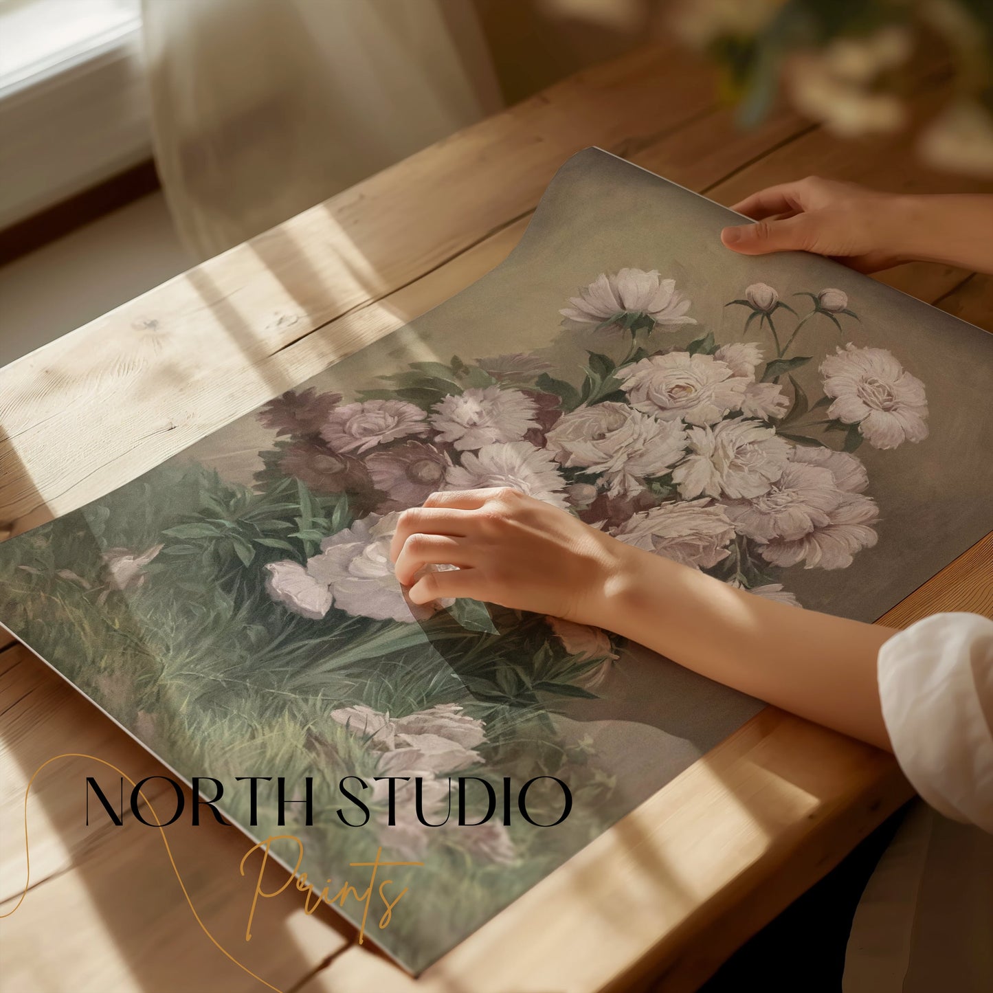 Premium Poster of Elegant White and Pink Flower Bouquet Art Posters