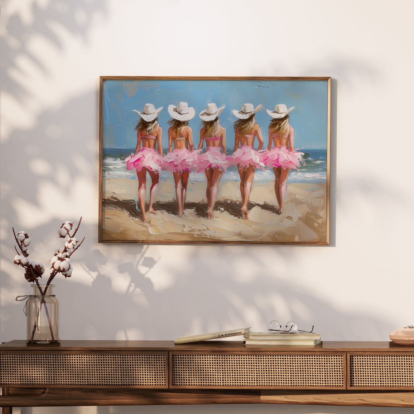 Premium Poster of Five Ballerinas At the Beach Artistic Women Canvas Posters