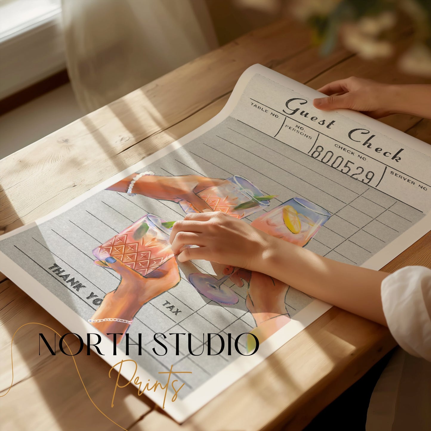 Premium Poster of Guest Check Artwork with Drinks Theme Posters