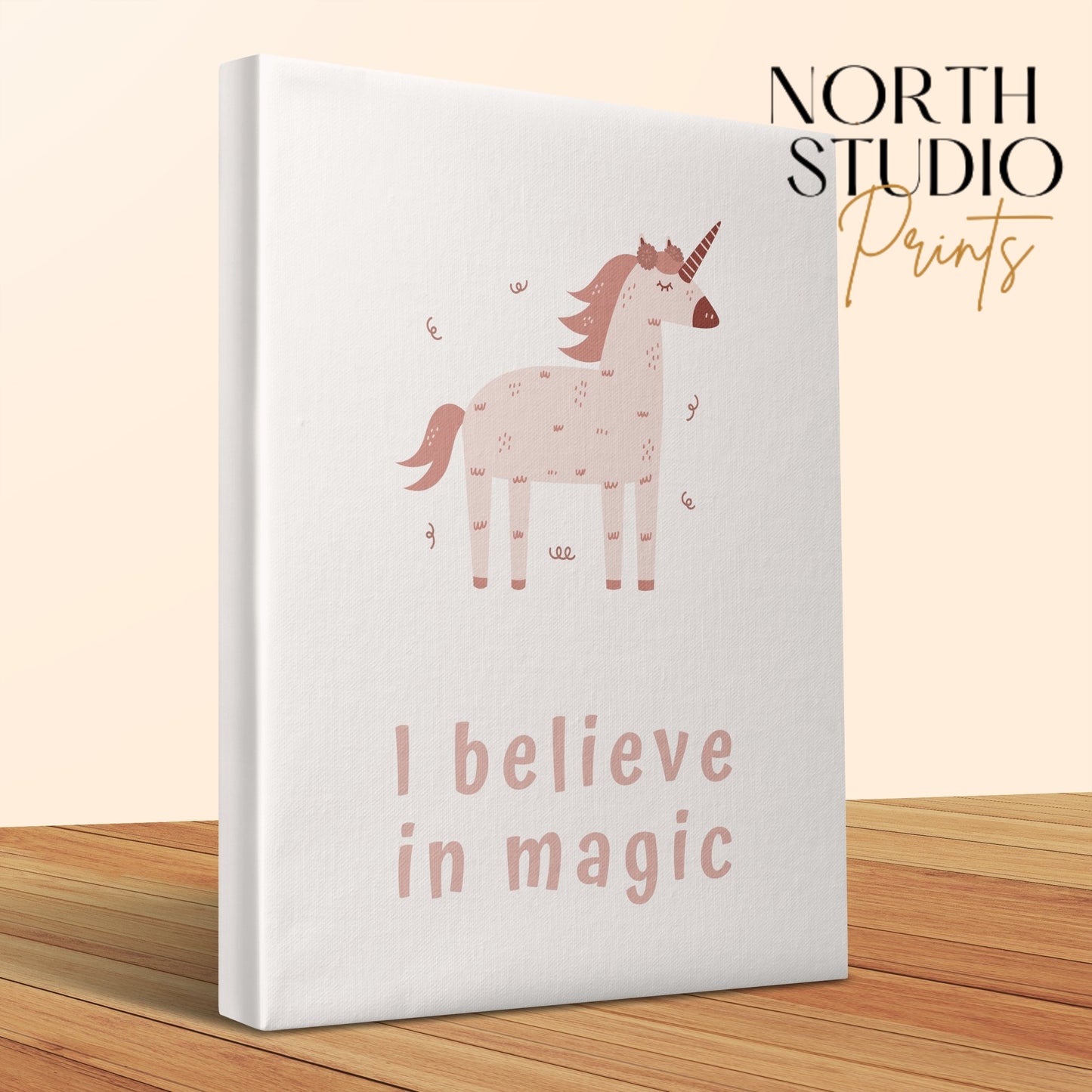 Premium Poster of I Believe in Magic Unicorn Nursery Wall Art Canvas Wraps