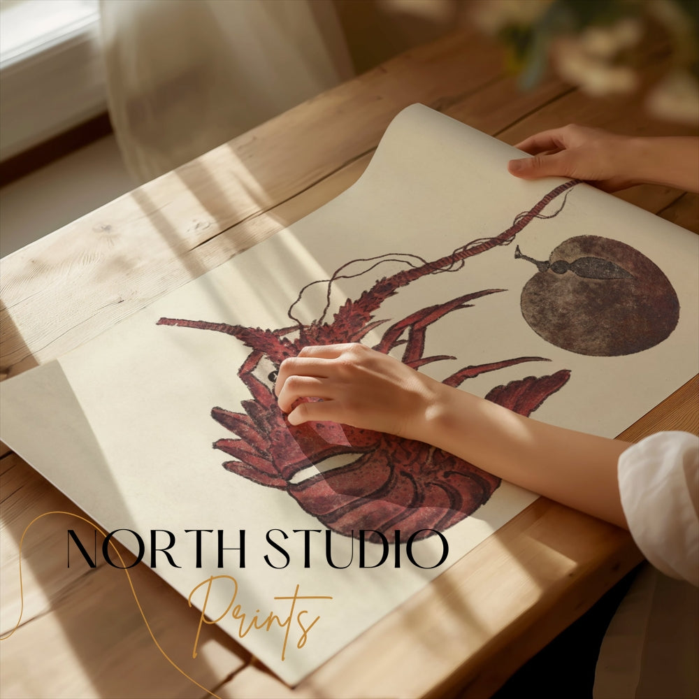 Premium Poster of Japanese Lobster Underwater Art Print Decorative Posters