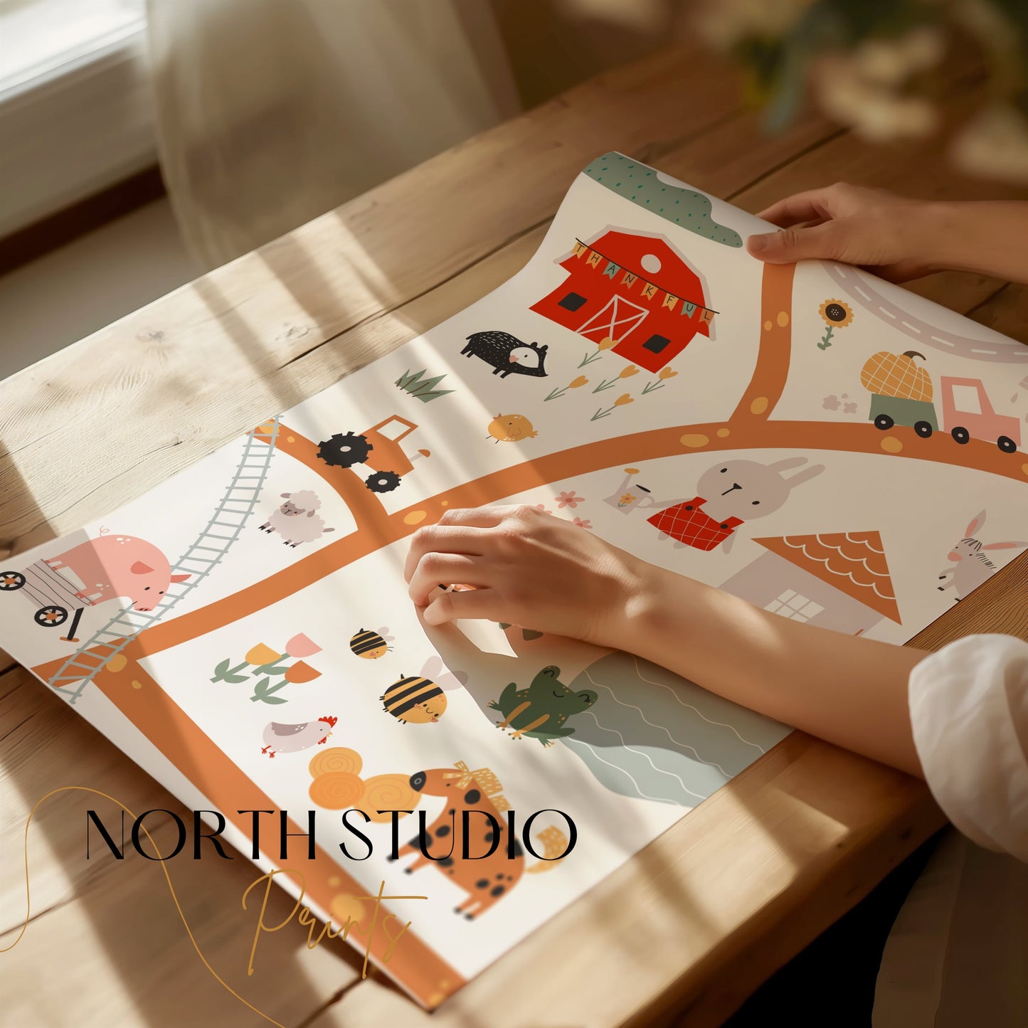 Premium Poster of Kids Farm Adventure Animals and Vehicles Posters
