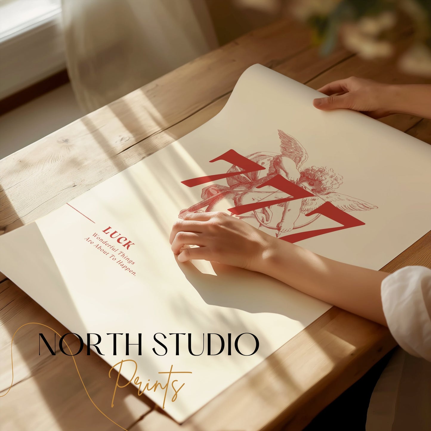 Premium Poster of Luck 777 Angel Illustration Inspirational Posters