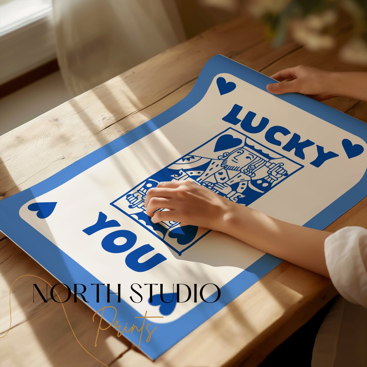 Premium Poster of Lucky You Playing Card Design King of Hearts Posters