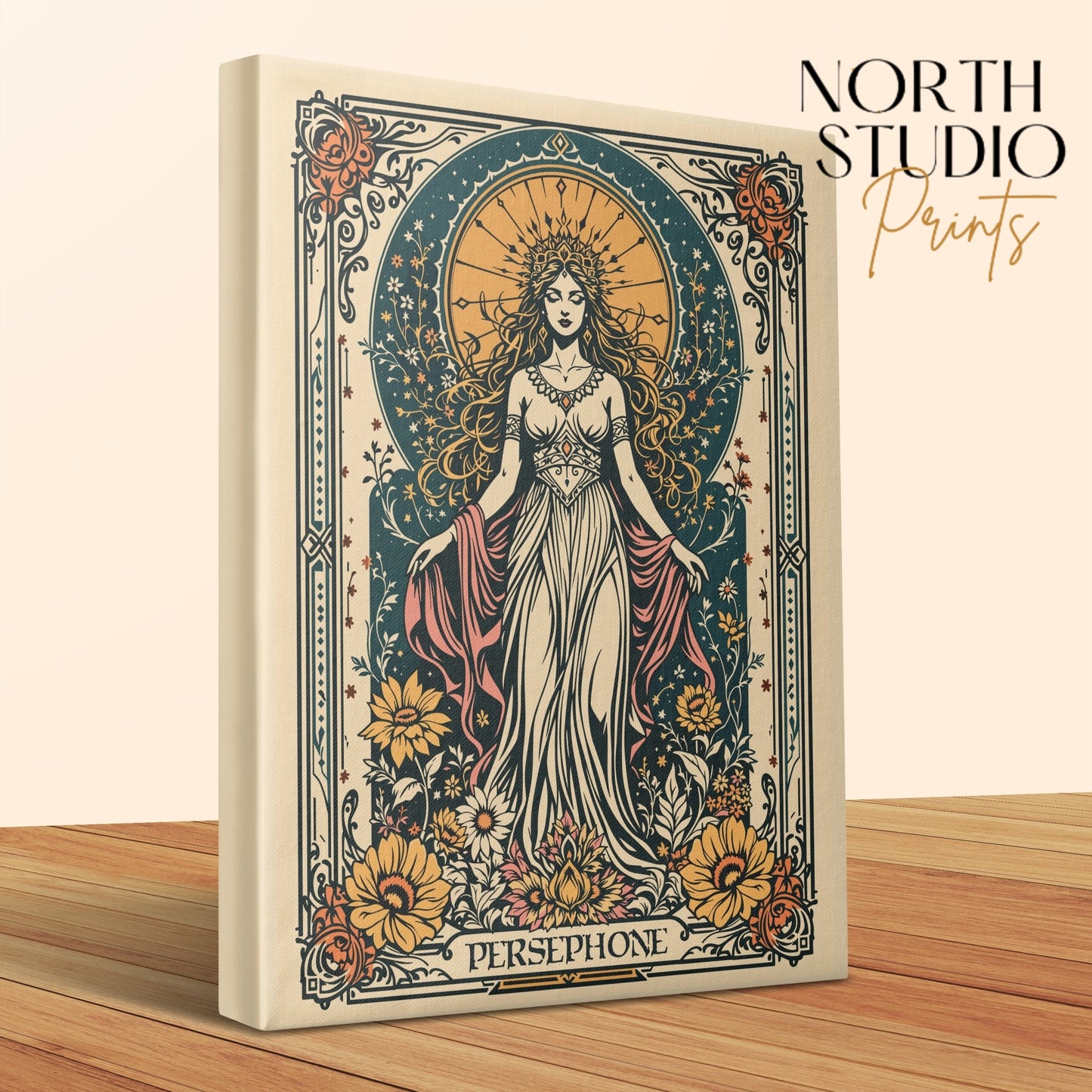 Premium Poster of Majestic Persephone Greek Goddess Gothic Art Canvas Wraps