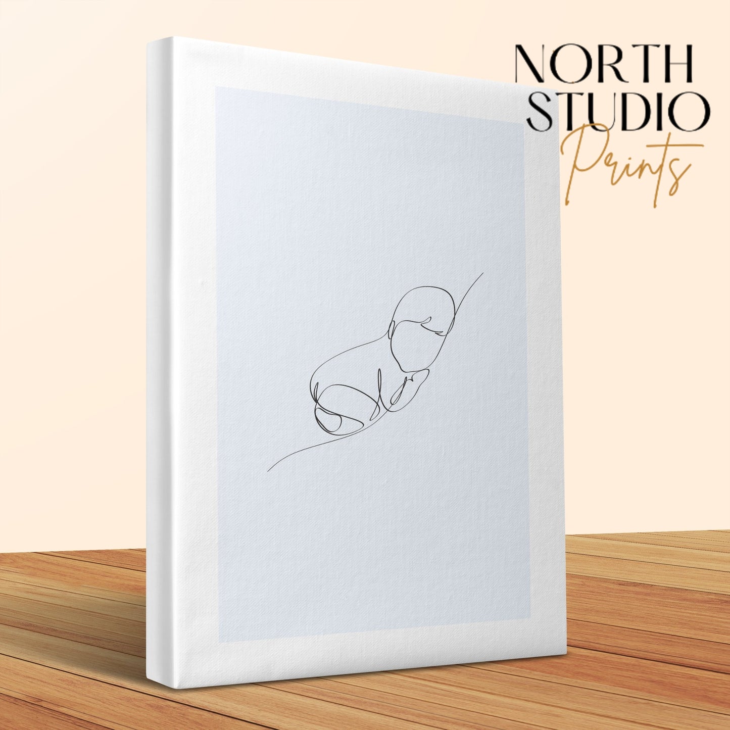 Premium Poster of Minimalist Nursery Wall Art Baby Illustration Canvas Wraps