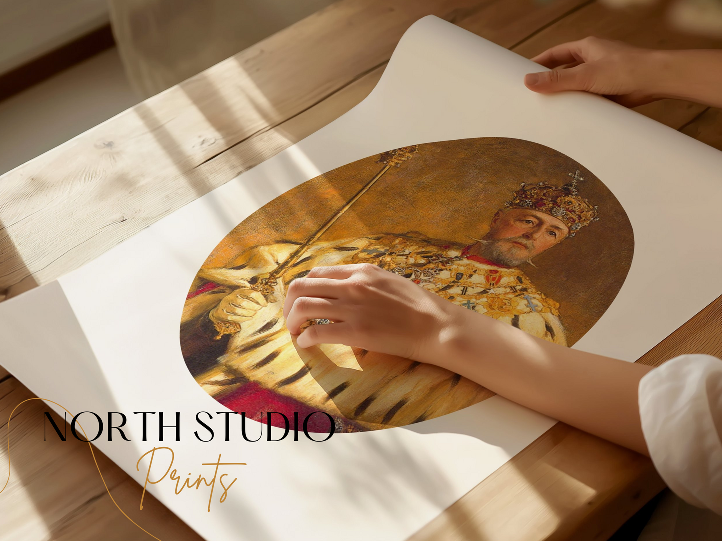 Premium Poster of Regal Monarch Portrait Illustration Art Posters
