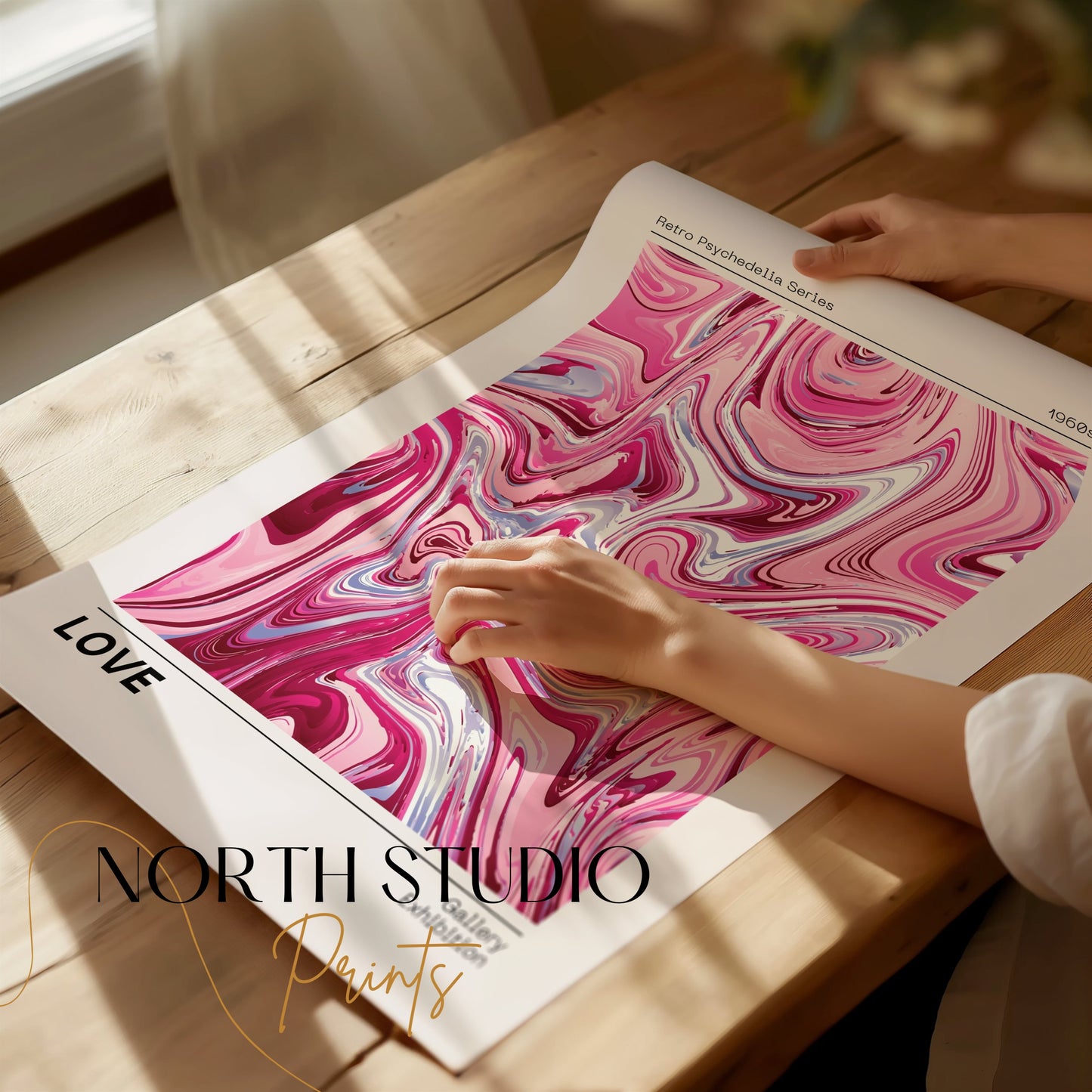 Premium Poster of Retro Psychedelia Series Gallery Exhibition Love Posters