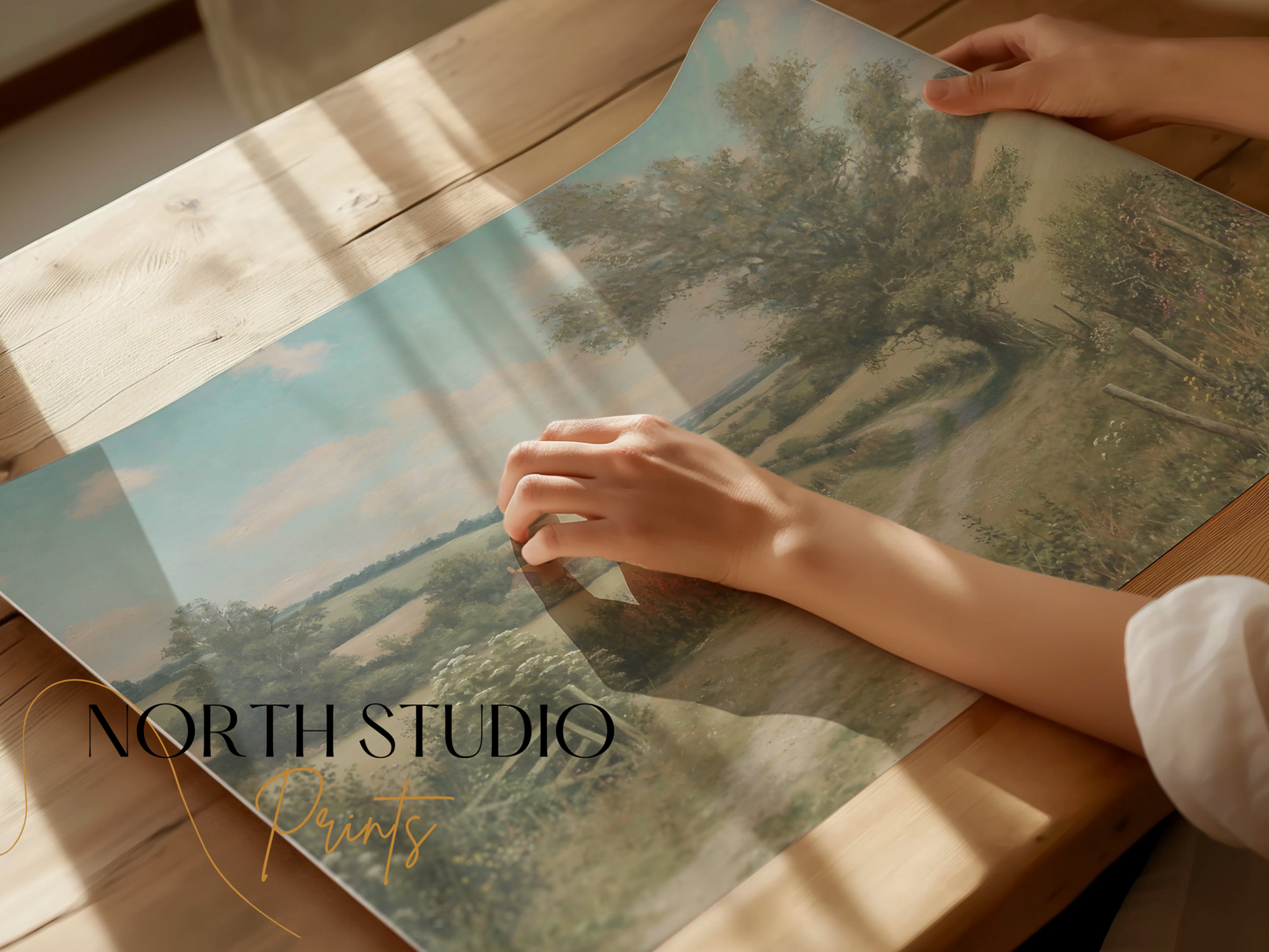 Premium Poster of Road Leading to Countryside Scenery Posters