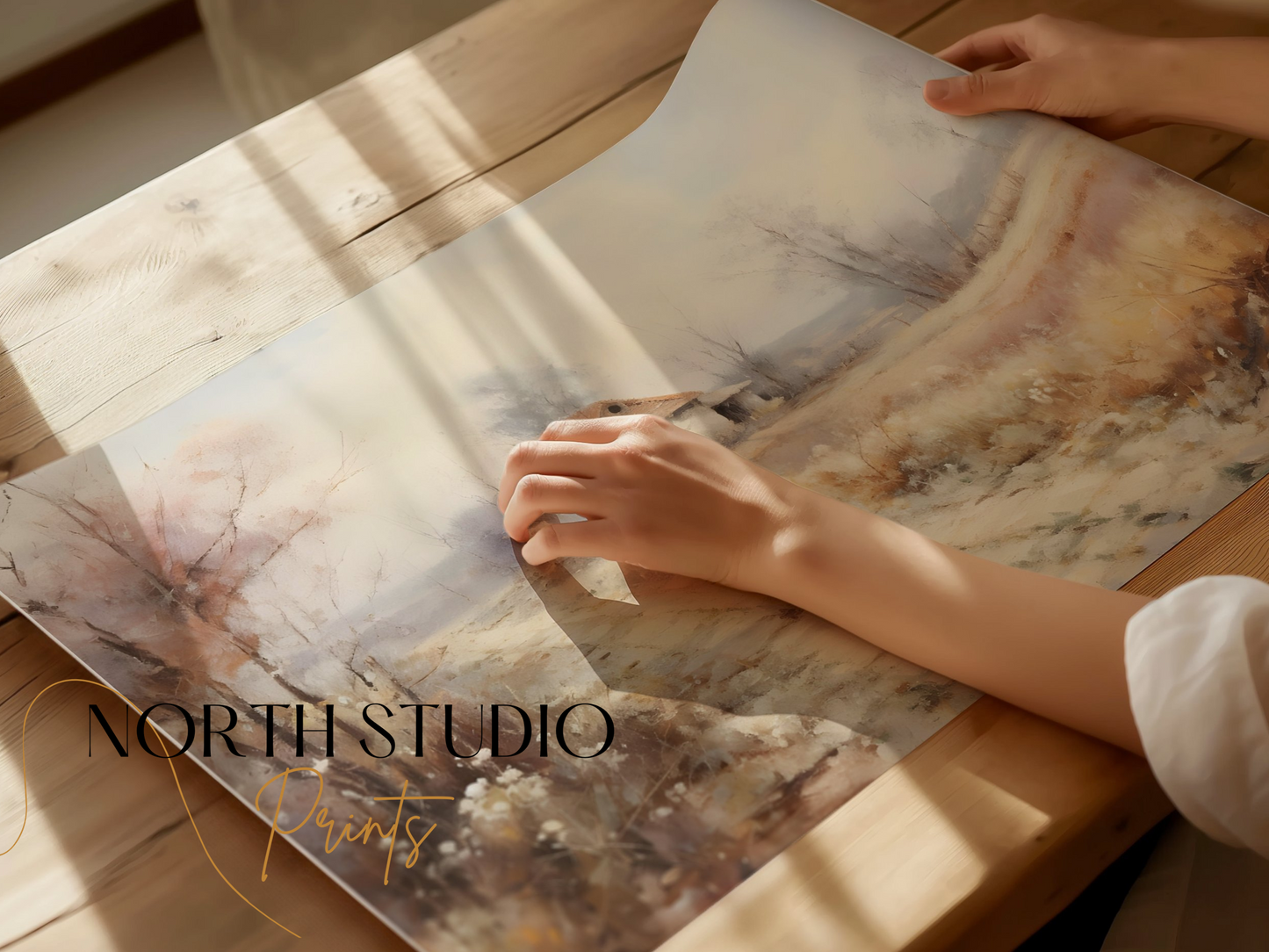 Premium Poster of Serene Countryside Abandoned House Pathway Art Posters
