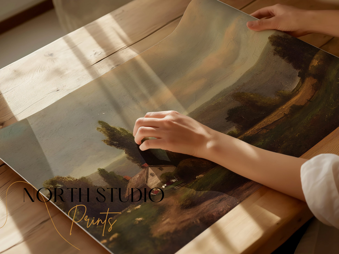 Premium Poster of Serene Countryside Landscape Artwork Printed Posters