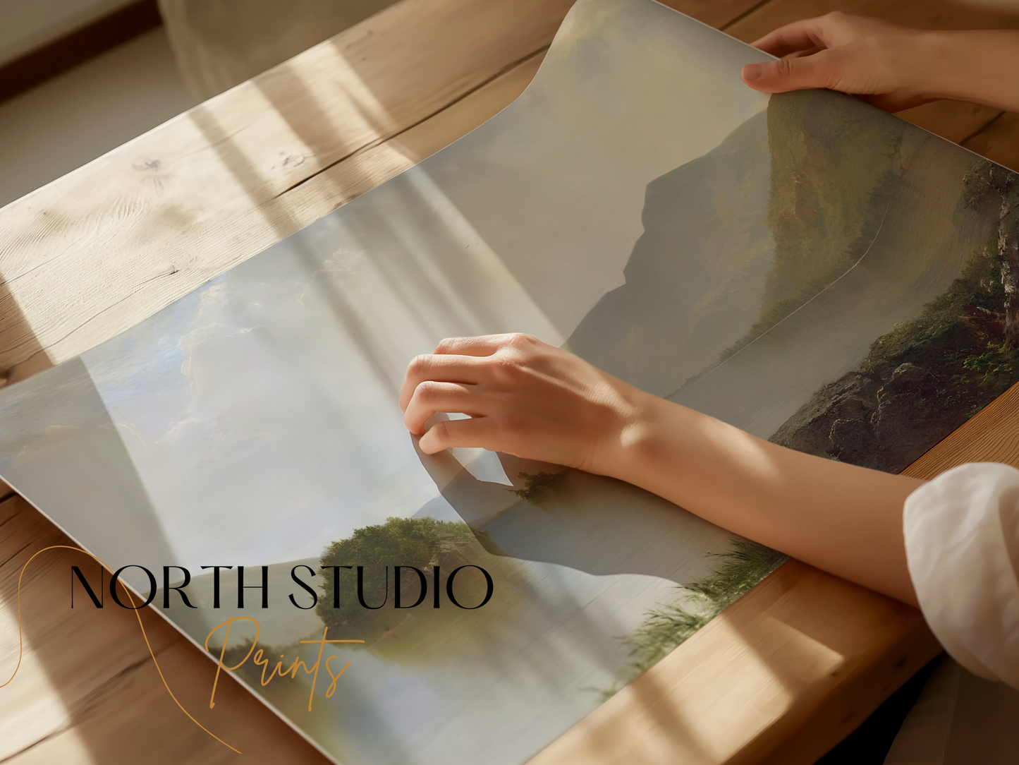 Premium Poster of Serene Landscape of Mountain Lake Fine Art Posters