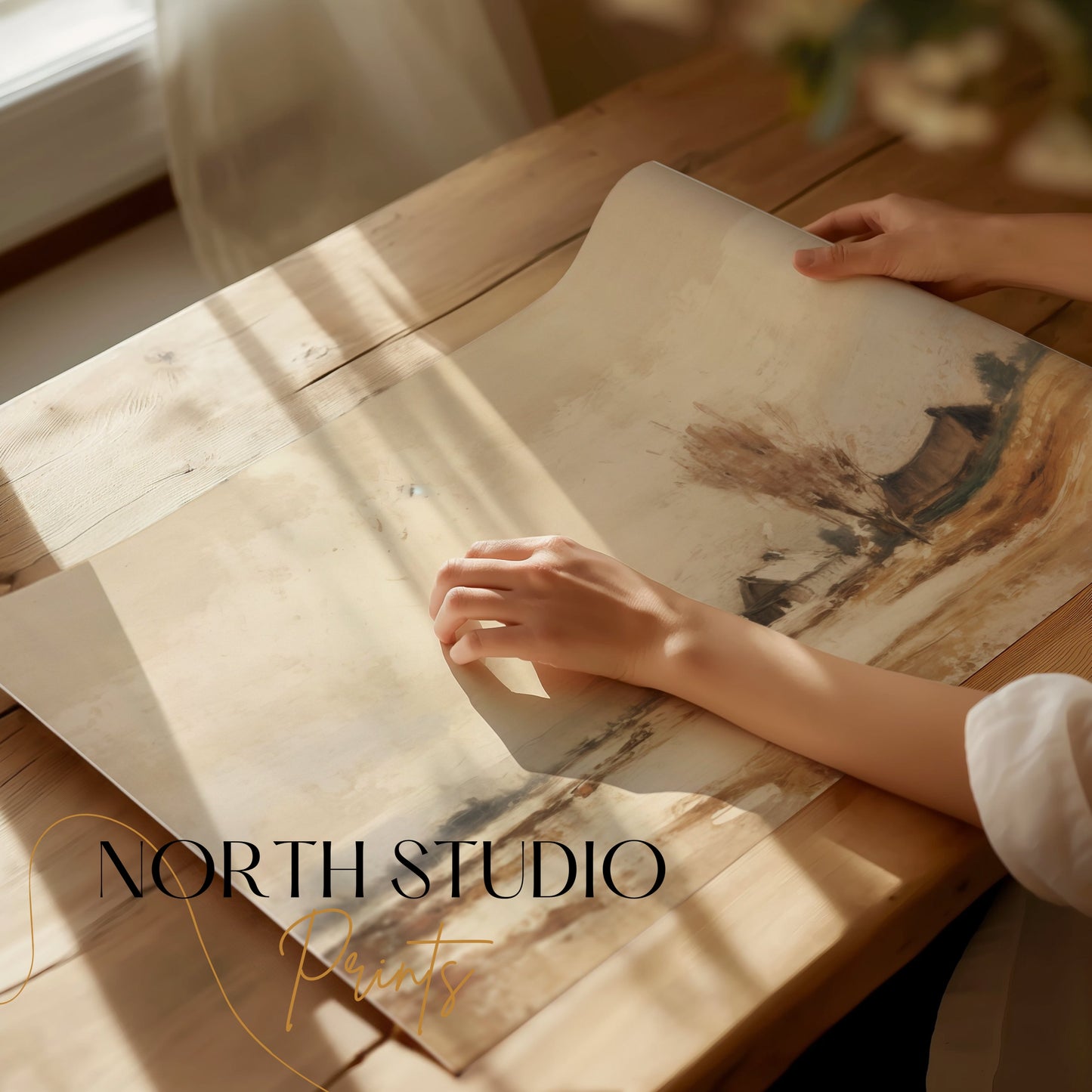 Premium Poster of Serene Winter Countryside Landscape Art Home Decor Posters