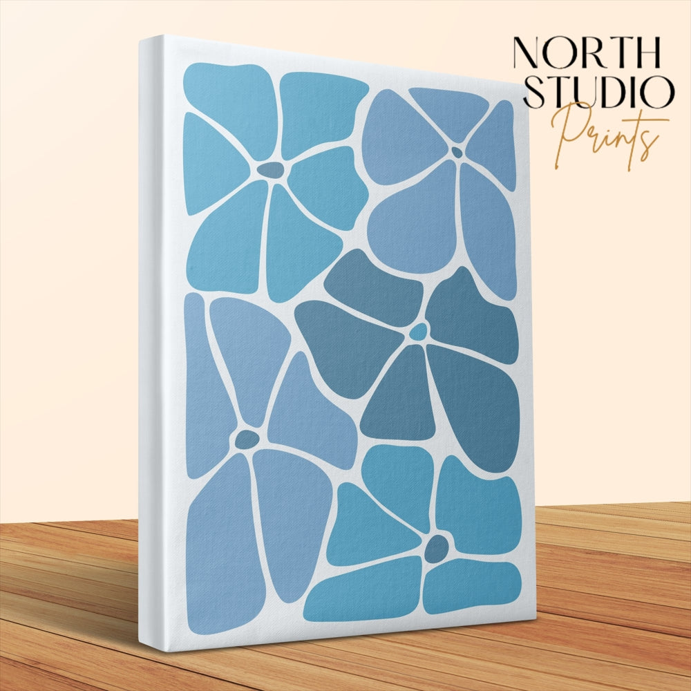 Premium Poster of Stunning Blue Floral Wall Art for Home Decor Canvas Wraps
