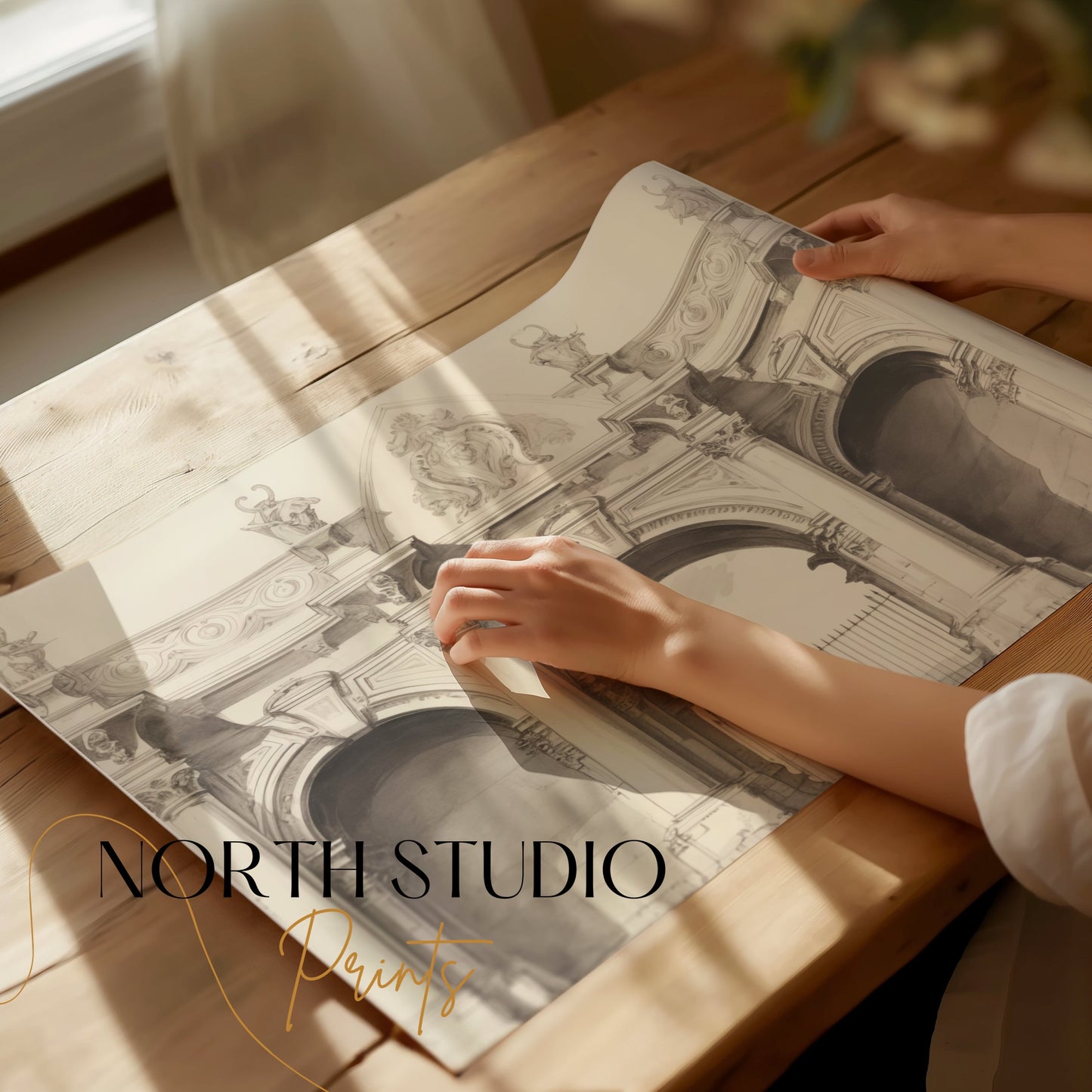 Premium Poster of Stunning Classical Architectural Illustration Posters