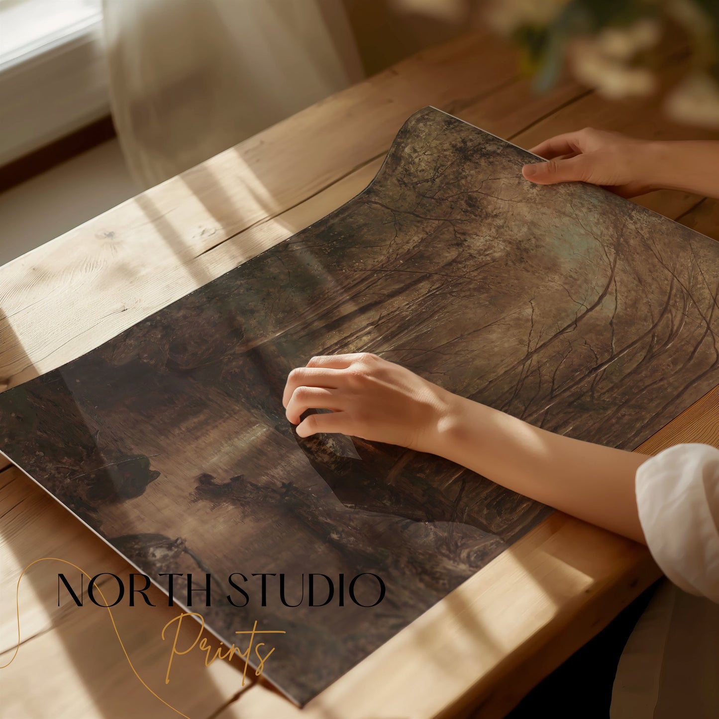 Premium Poster of Tranquil Forest Stream Landscape Wall Art Posters