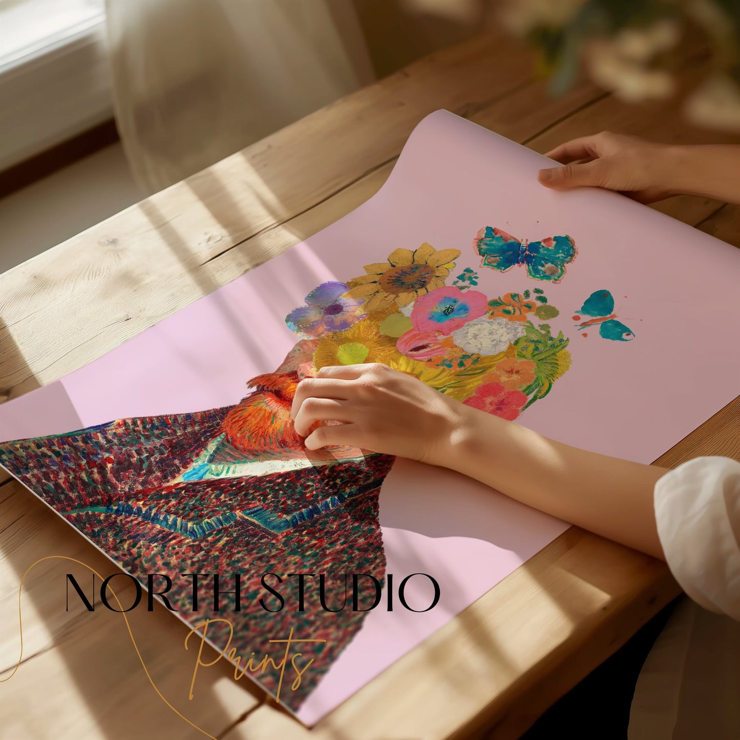 Premium Poster of Van Gogh Trendy Flowers and Butterflies Posters