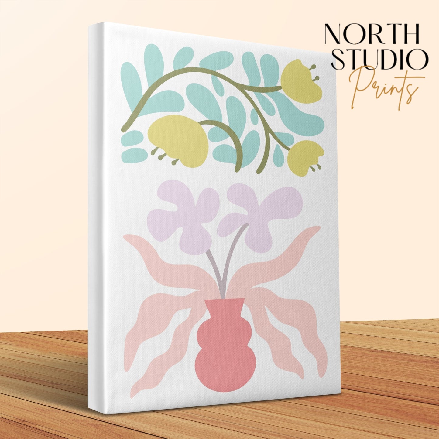 Premium Poster of Vibrant Floral Wall Art on Decorative Canvas Wraps